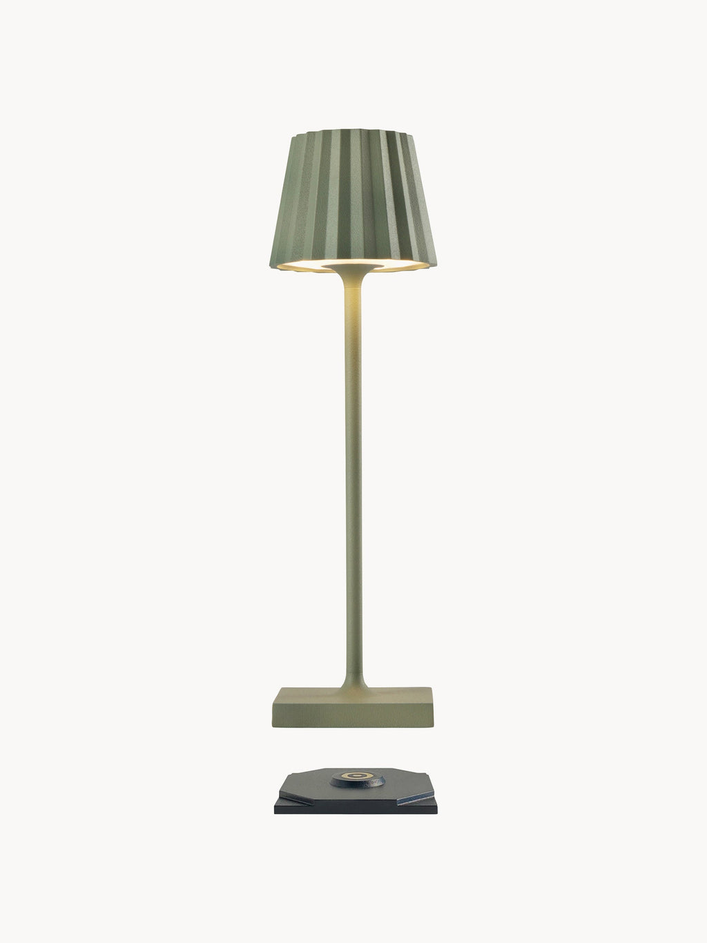 Lampe à poser LED d'extérieur portable Assar, intensité lumineuse variable - Vert olive