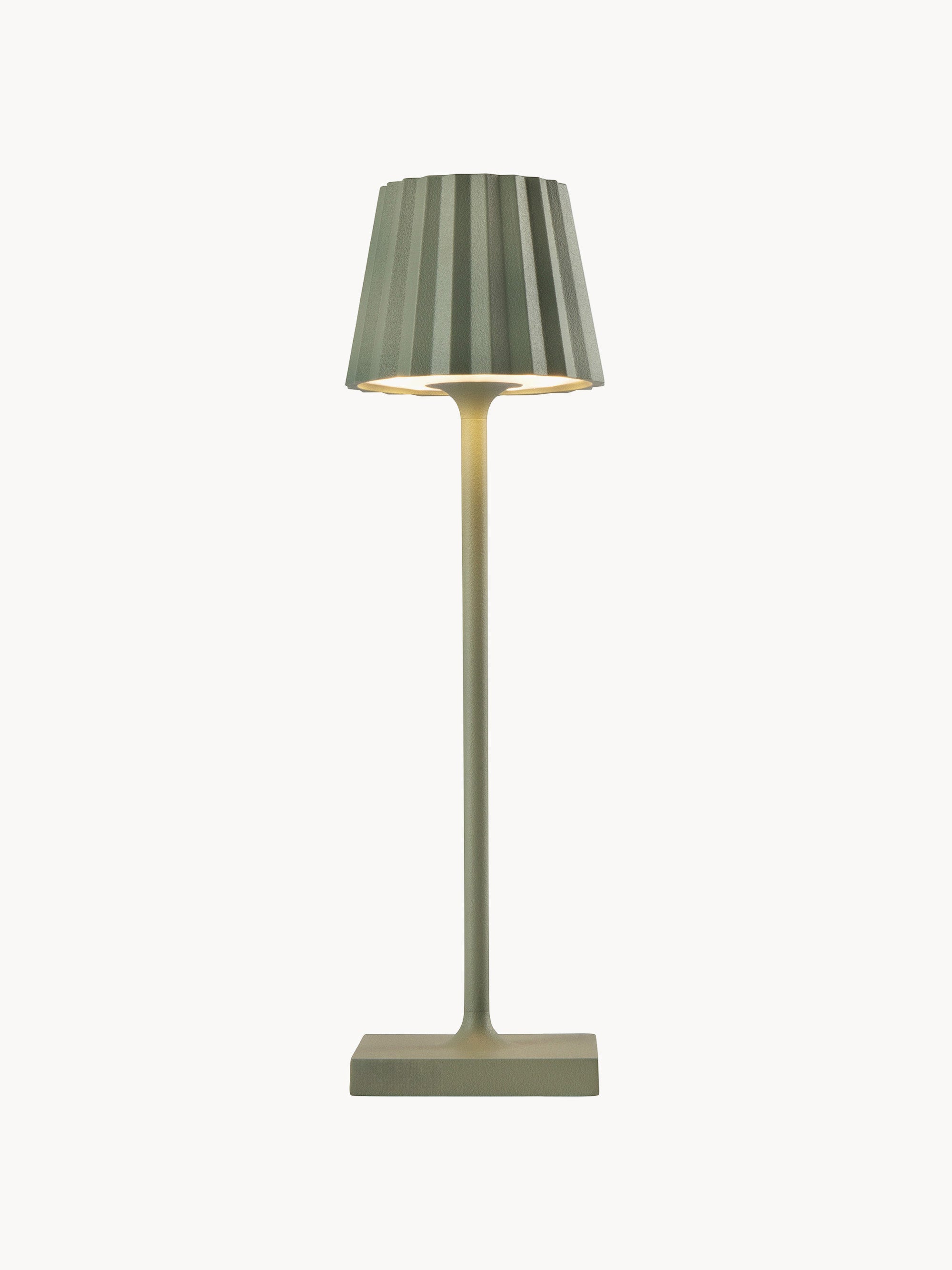 Lampe à poser LED d'extérieur portable Assar, intensité lumineuse variable - Vert olive