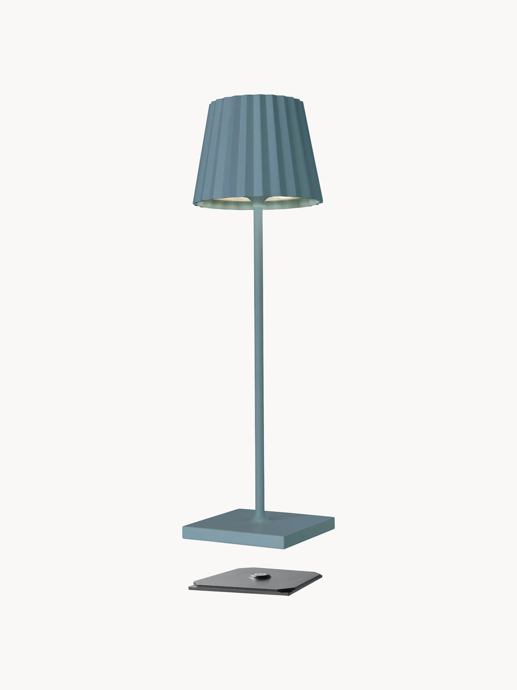 Lampe à poser LED d'extérieur portable Hayes, intensité lumineuse variable - Gris bleu