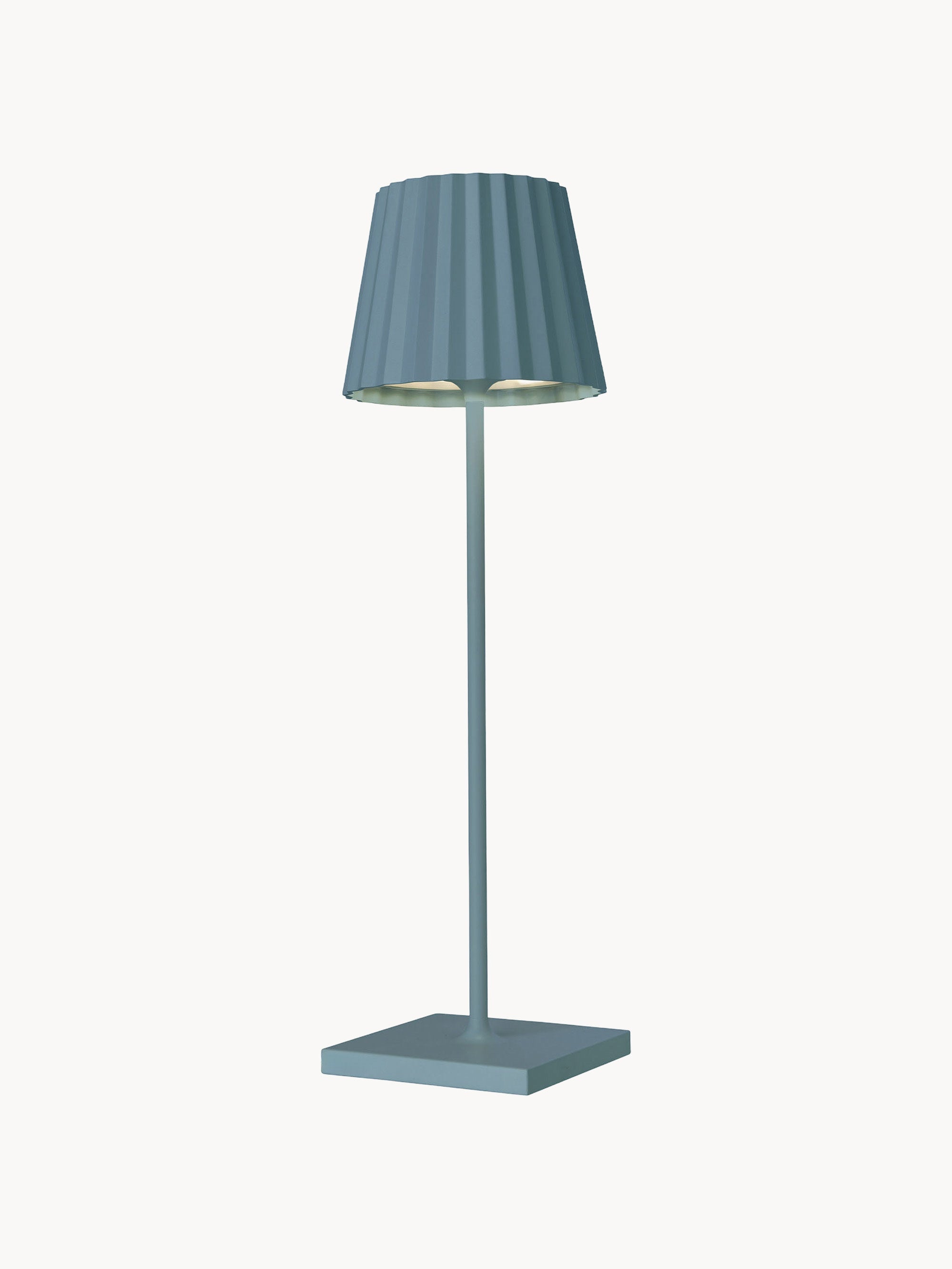 Lampe à poser LED d'extérieur portable Hayes, intensité lumineuse variable - Gris bleu