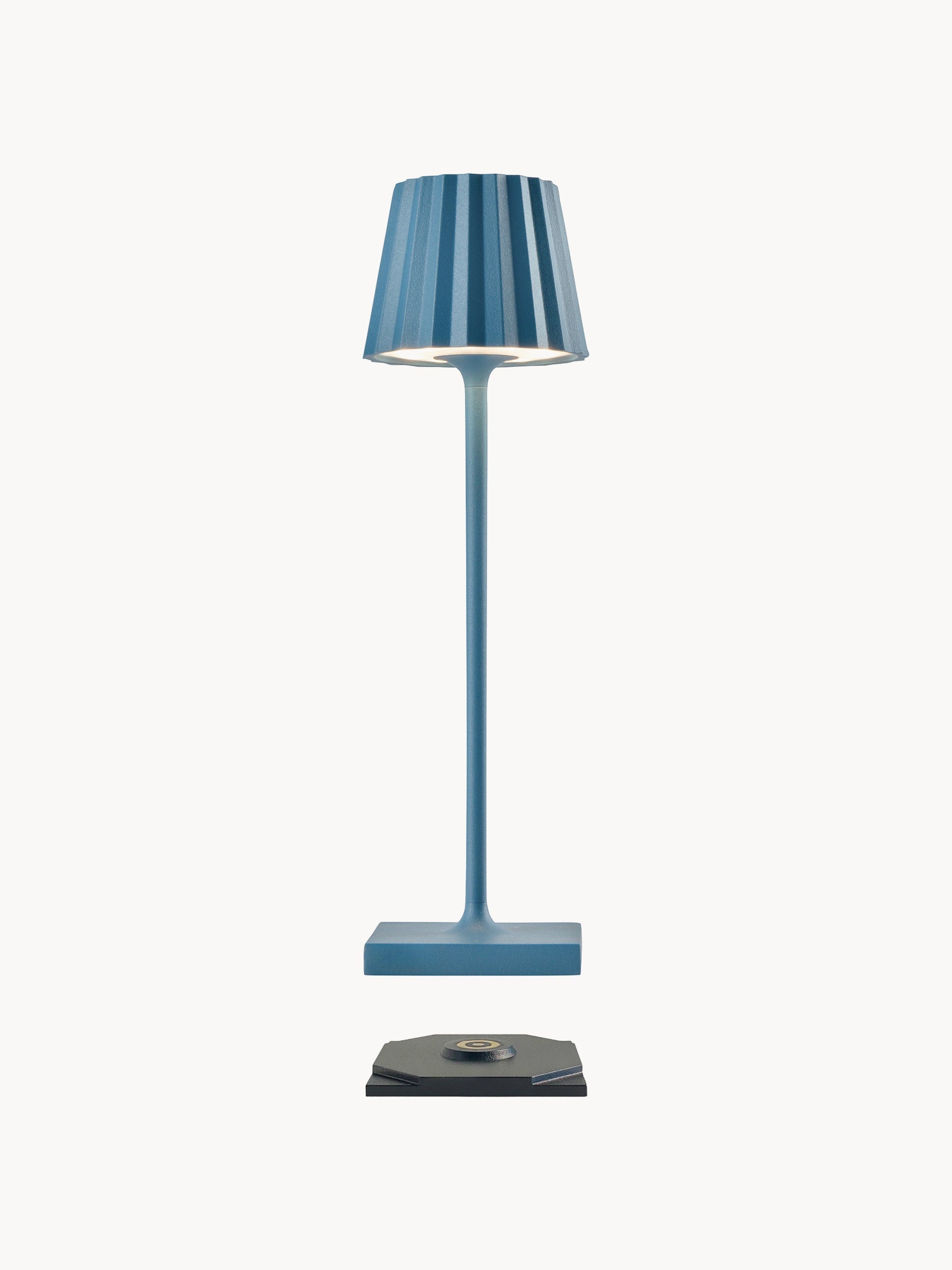 Lampe à poser LED d'extérieur portable Assar, intensité lumineuse variable - Gris bleu