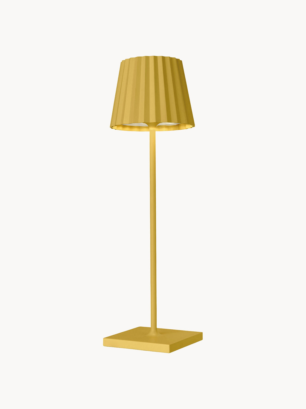 Lampe à poser LED d'extérieur portable Hayes, intensité lumineuse variable - Jaune moutarde