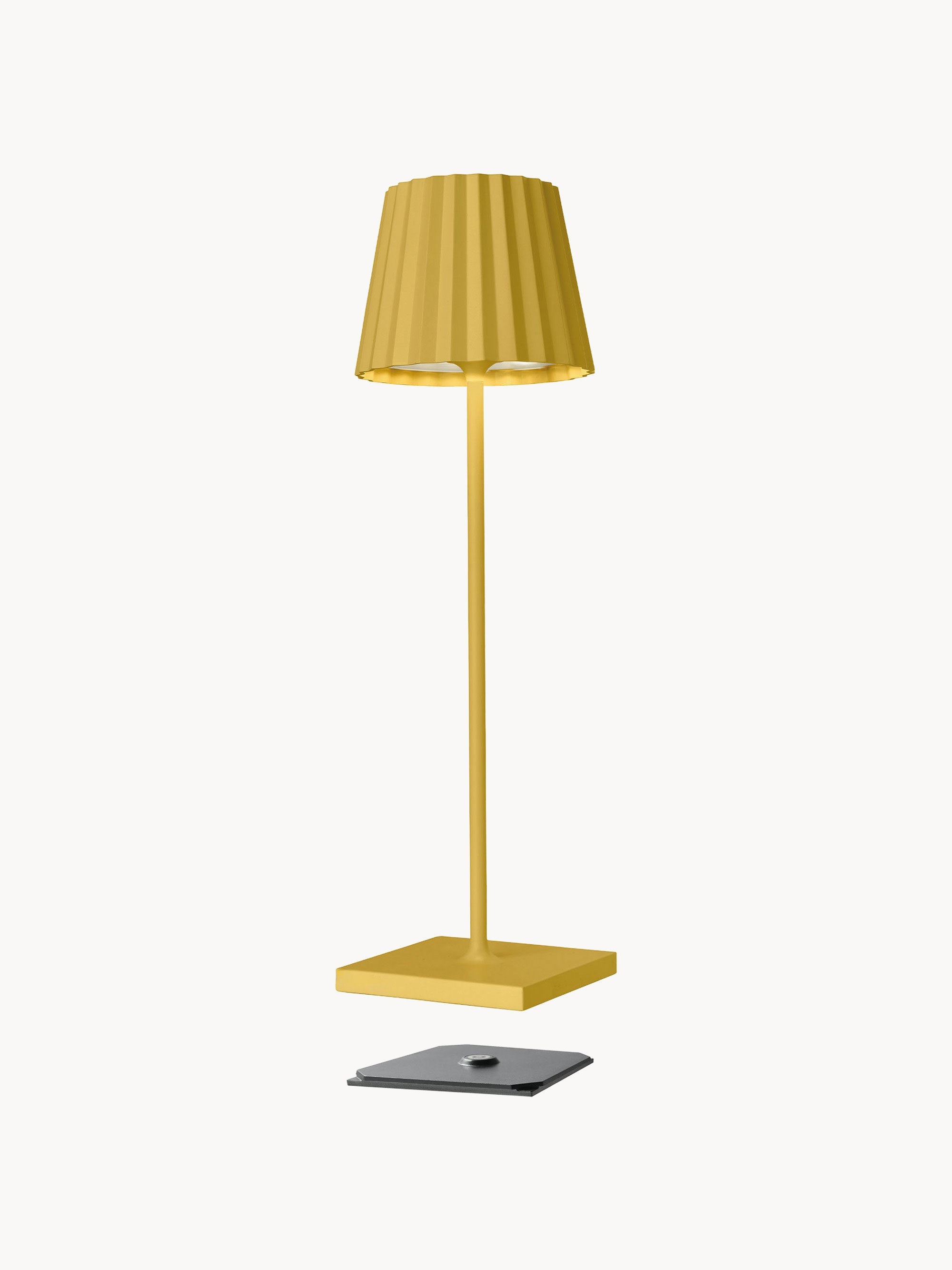 Lampe à poser LED d'extérieur portable Hayes, intensité lumineuse variable - Jaune moutarde