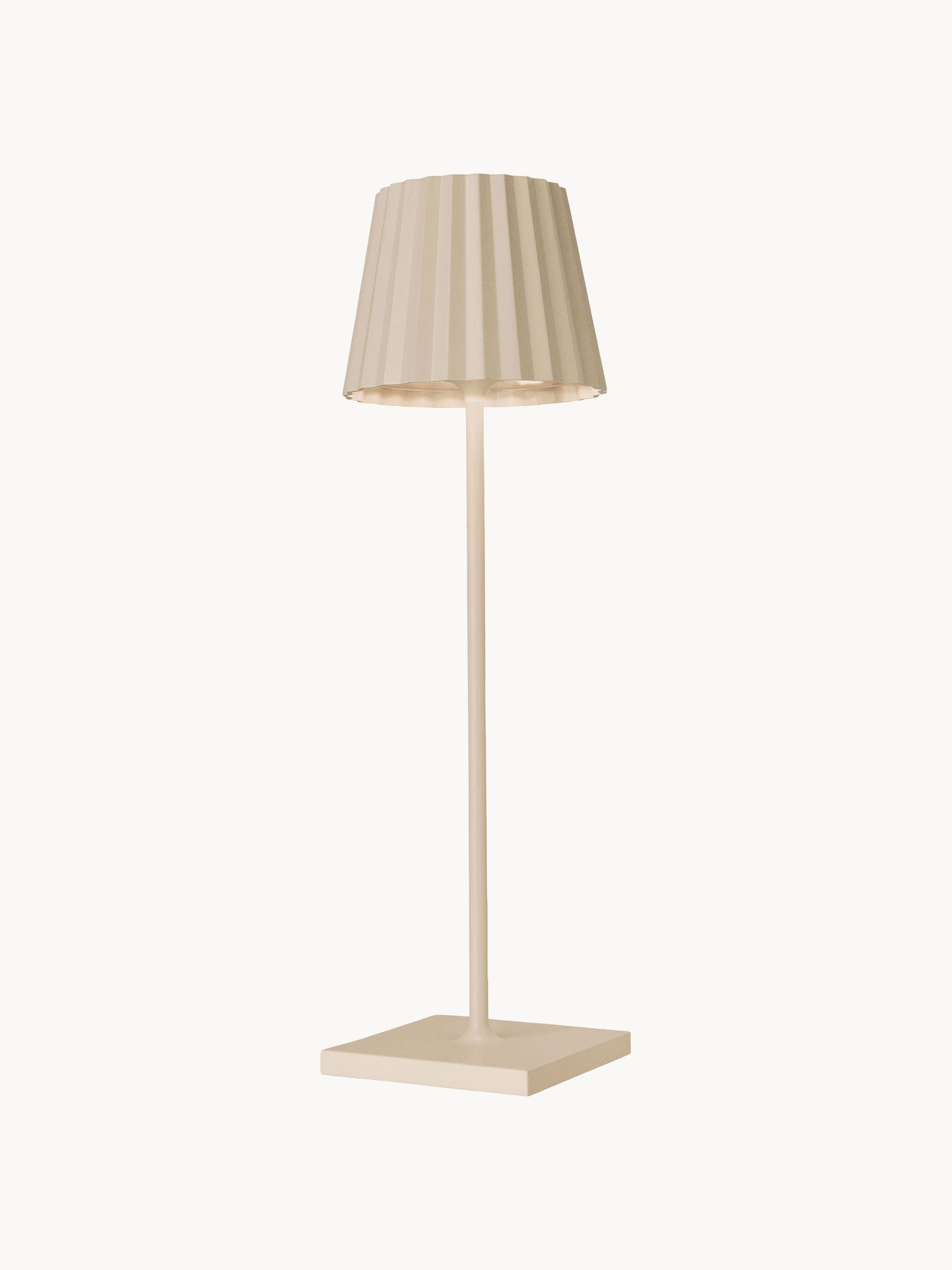 Lampe à poser LED d'extérieur portable Hayes, intensité lumineuse variable - Beige clair