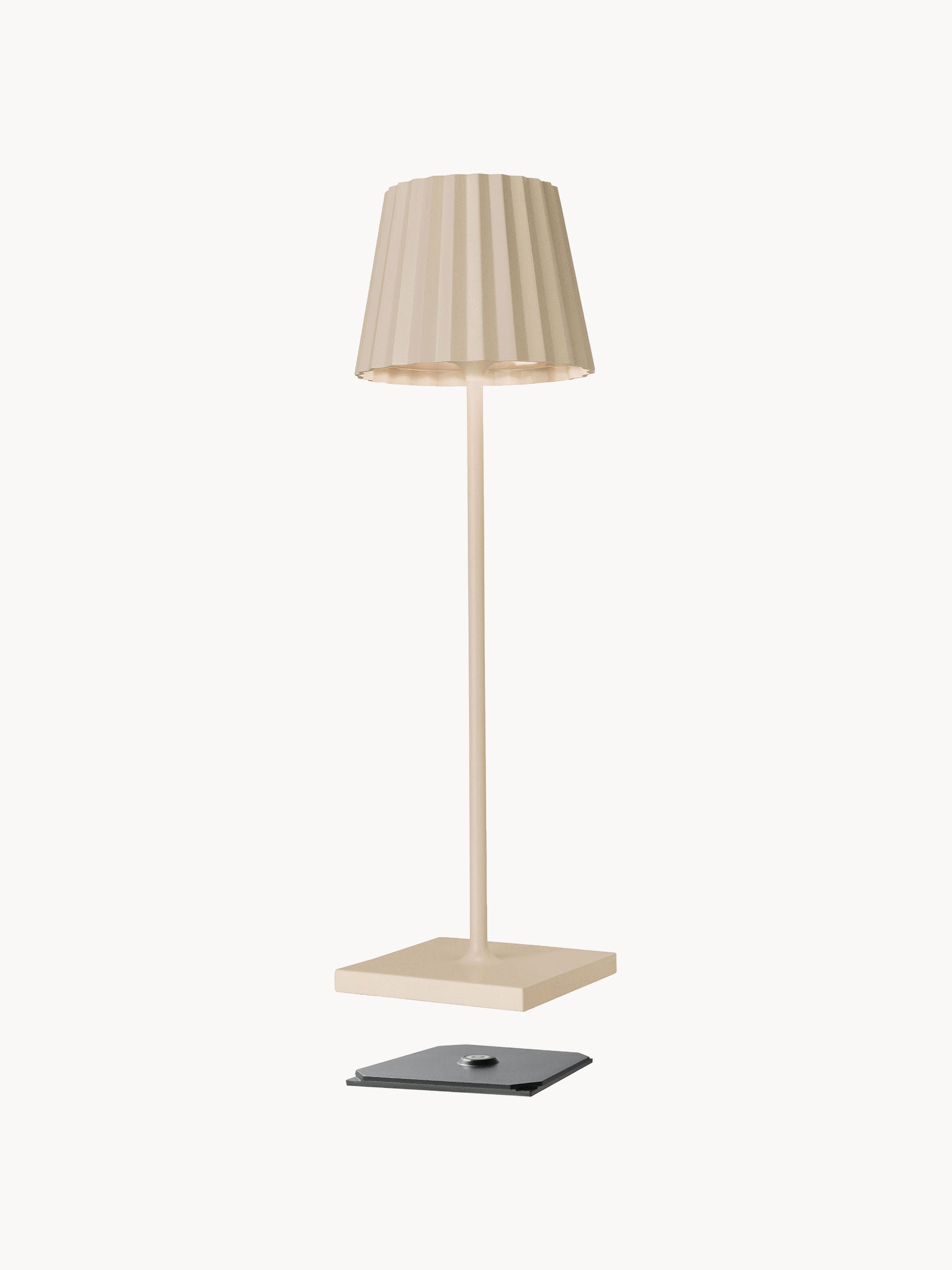 Lampe à poser LED d'extérieur portable Hayes, intensité lumineuse variable - Beige clair
