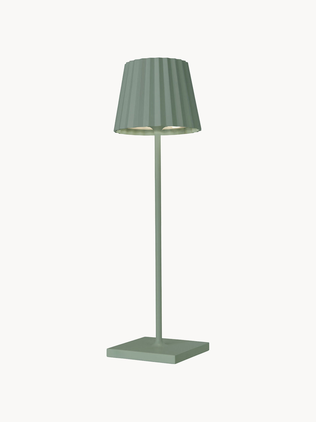 Lampe à poser LED d'extérieur portable Hayes, intensité lumineuse variable - Vert sauge