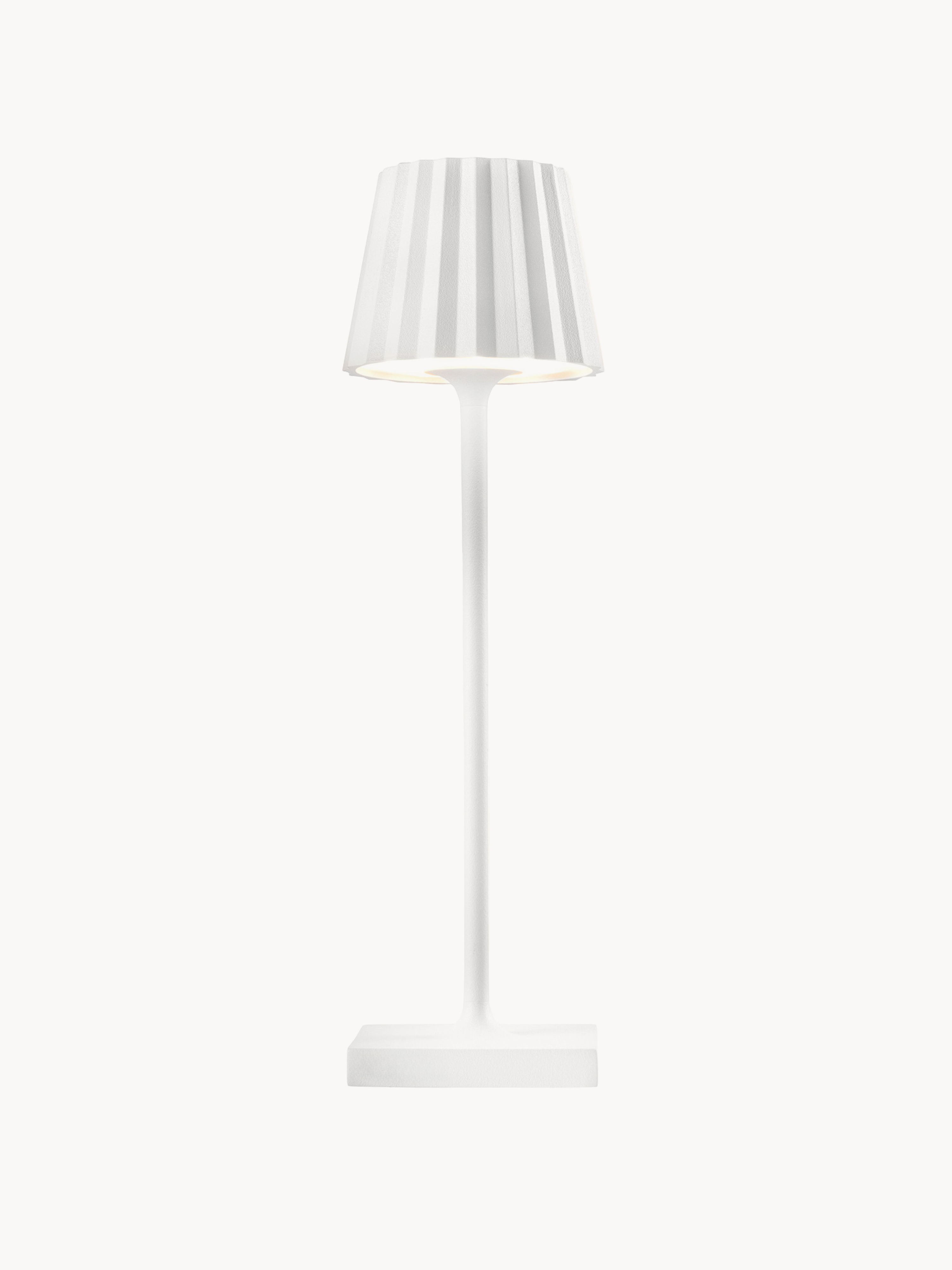 Lampe à poser LED d'extérieur portable Assar, intensité lumineuse variable - Blanc