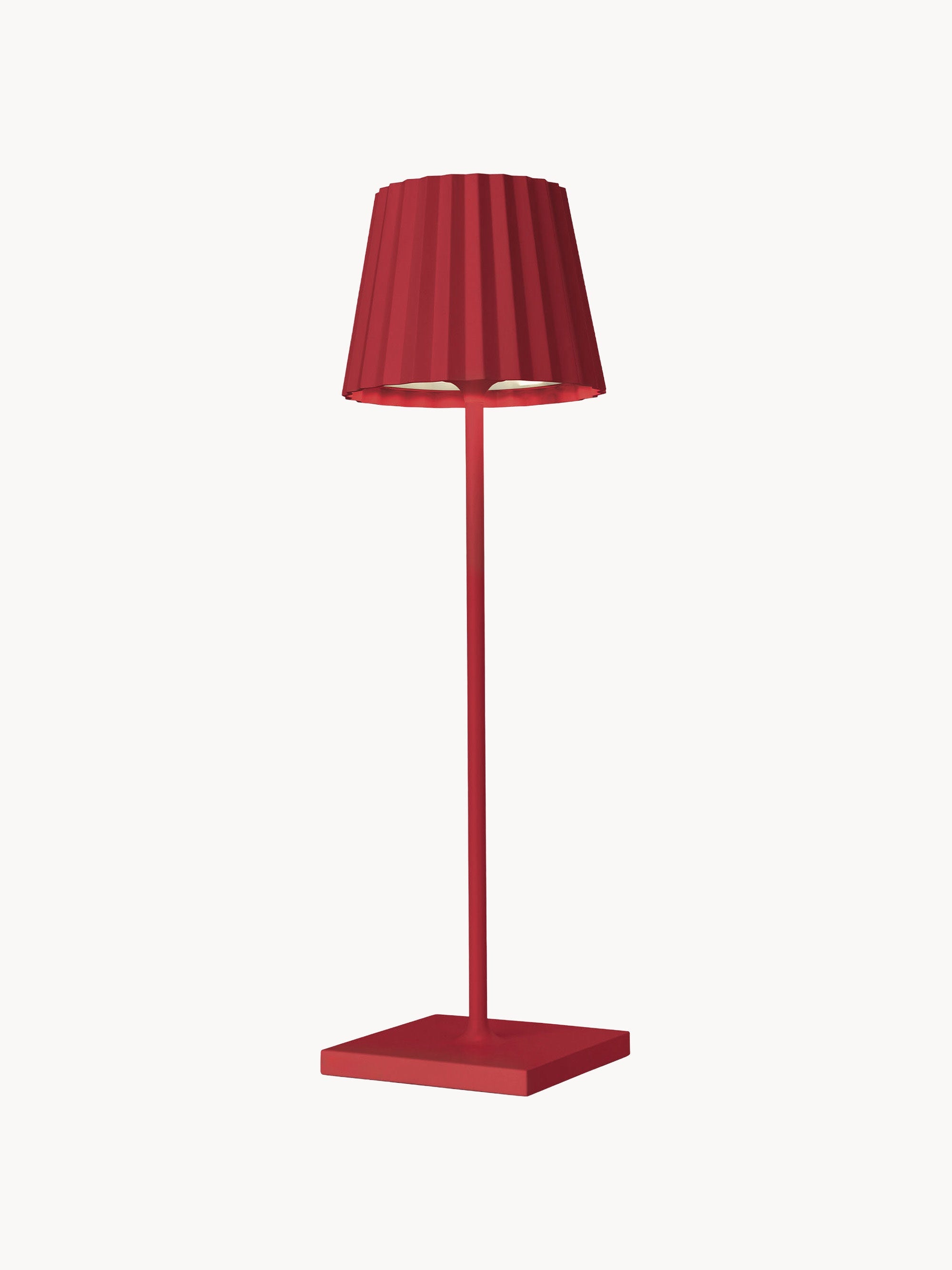 Lampe à poser LED d'extérieur portable Hayes, intensité lumineuse variable - Rouge rouille
