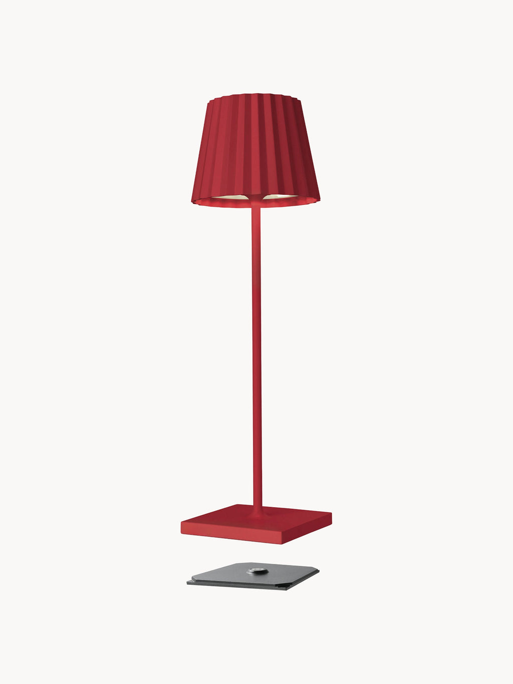 Lampe à poser LED d'extérieur portable Hayes, intensité lumineuse variable - Rouge rouille