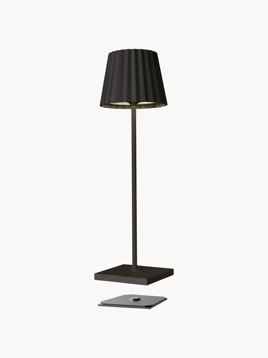 Lampe à poser LED d'extérieur portable Hayes, intensité lumineuse variable - Noir