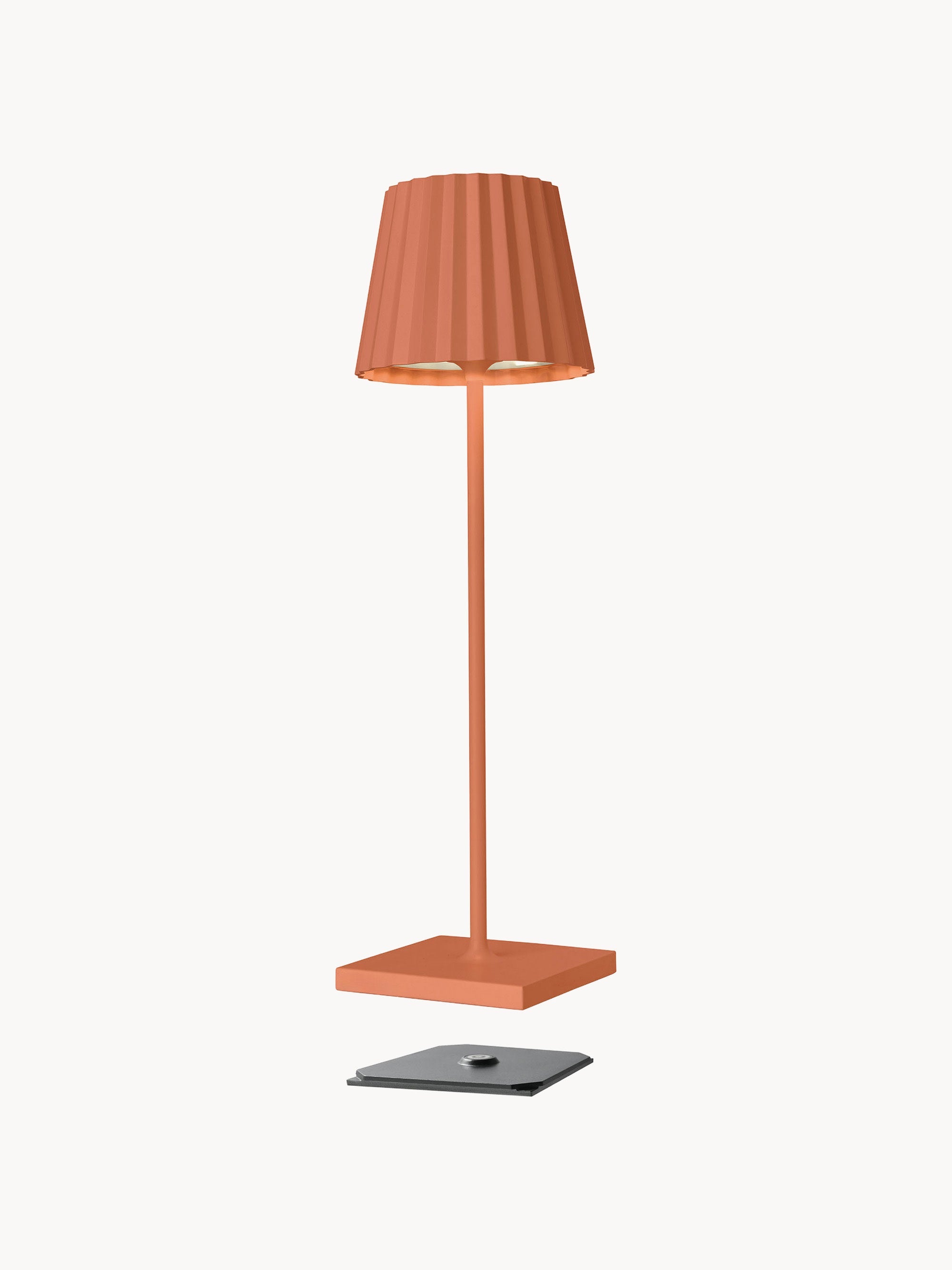 Lampe à poser LED d'extérieur portable Hayes, intensité lumineuse variable - Orange