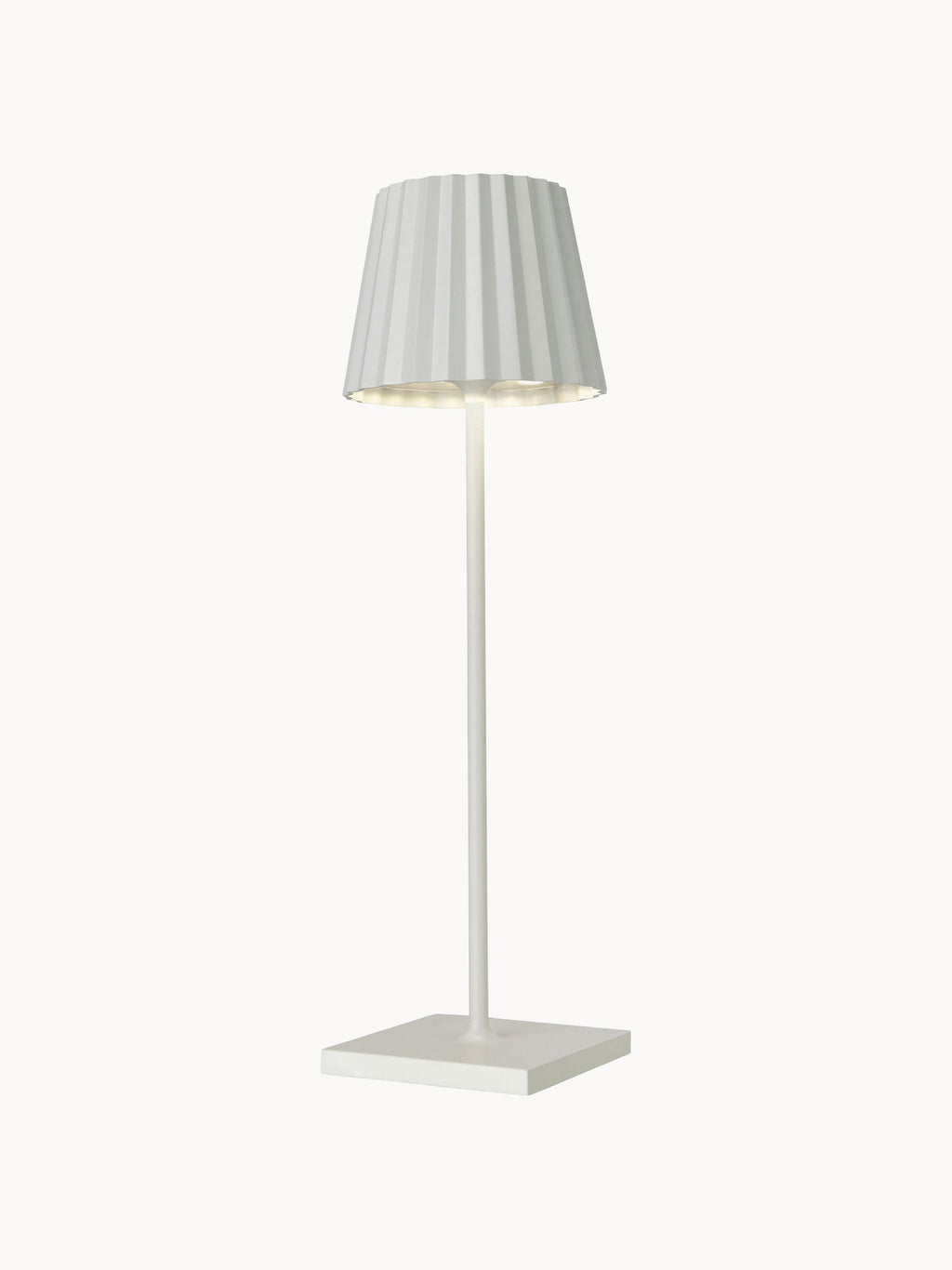 Lampe à poser LED d'extérieur portable Hayes, intensité lumineuse variable - Blanc cassé