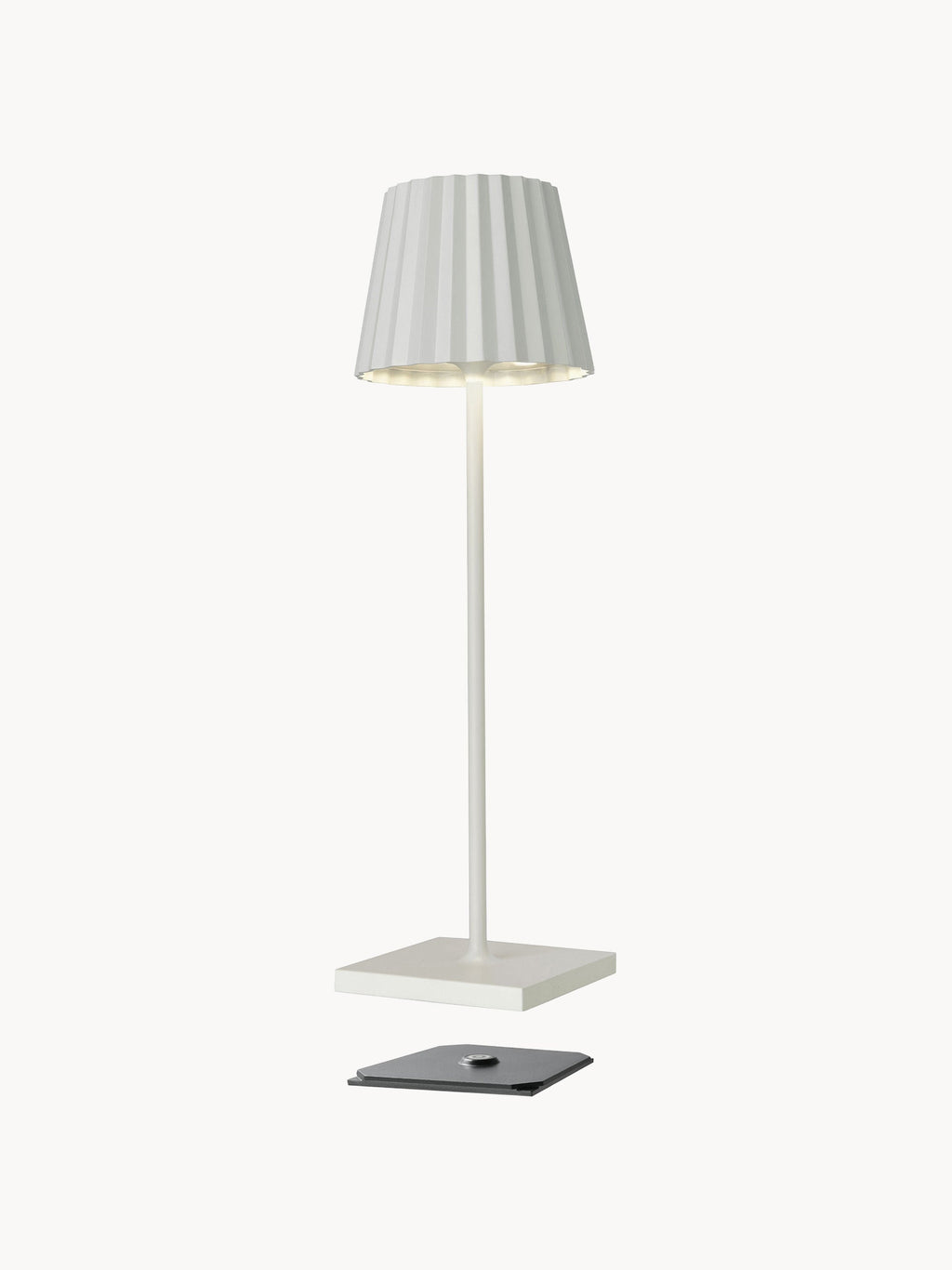 Lampe à poser LED d'extérieur portable Hayes, intensité lumineuse variable - Blanc cassé