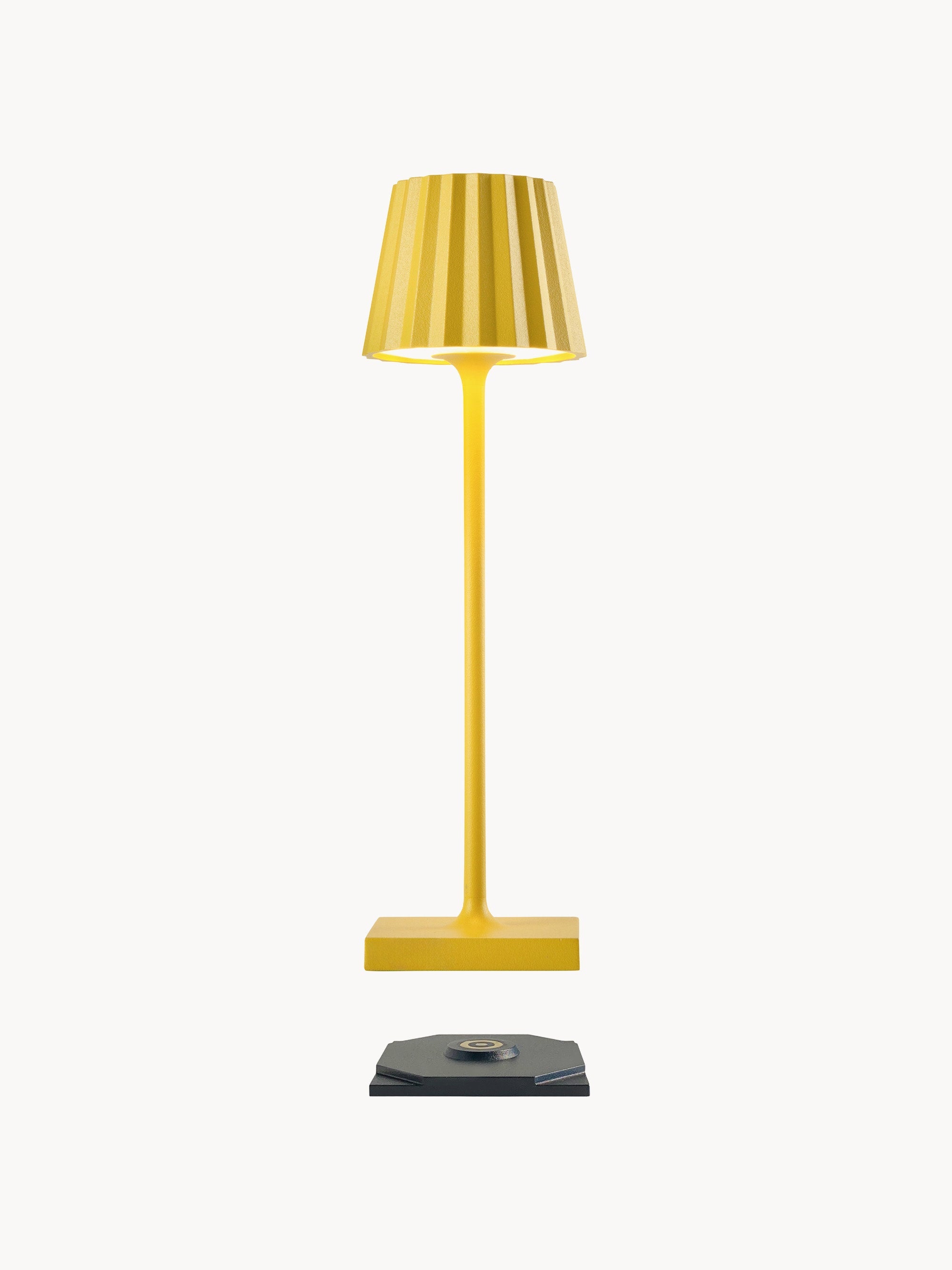 Lampe à poser LED d'extérieur portable Assar, intensité lumineuse variable - Jaune soleil