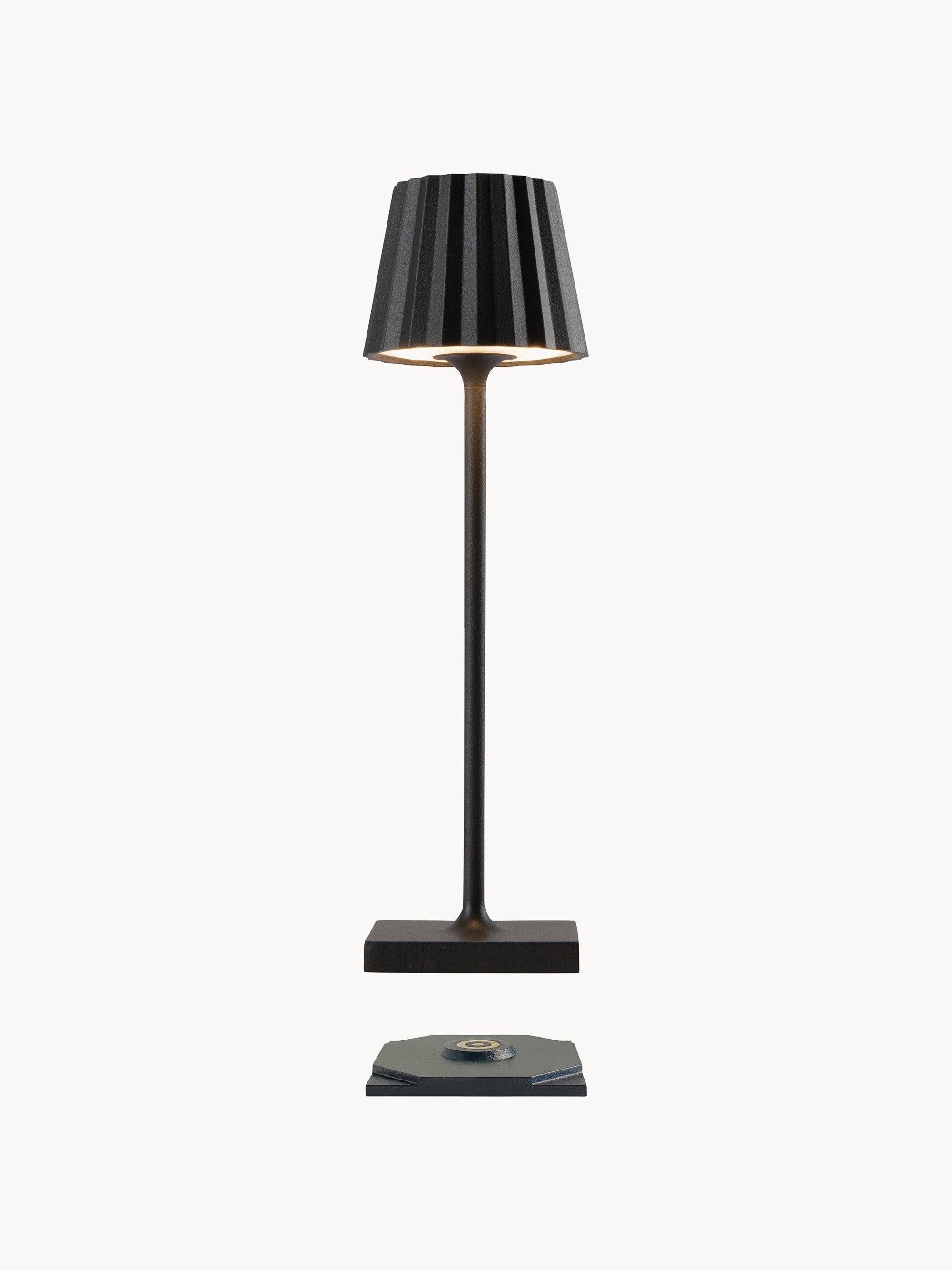 Lampe à poser LED d'extérieur portable Assar, intensité lumineuse variable - Noir