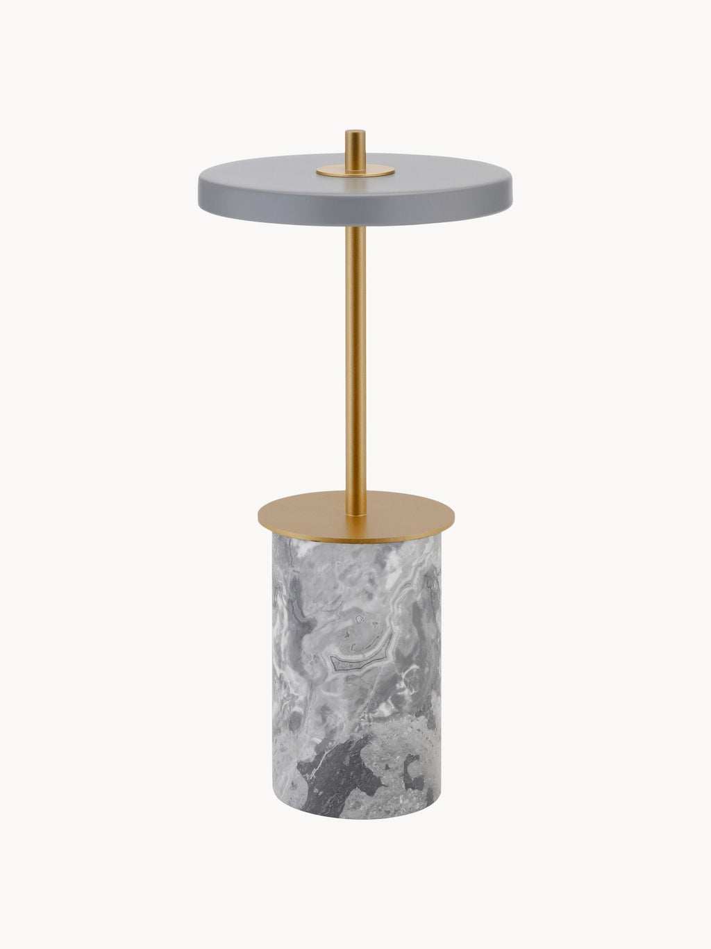 Lampe à poser portable Marc, intensité ajustable - Gris clair, marbré, doré