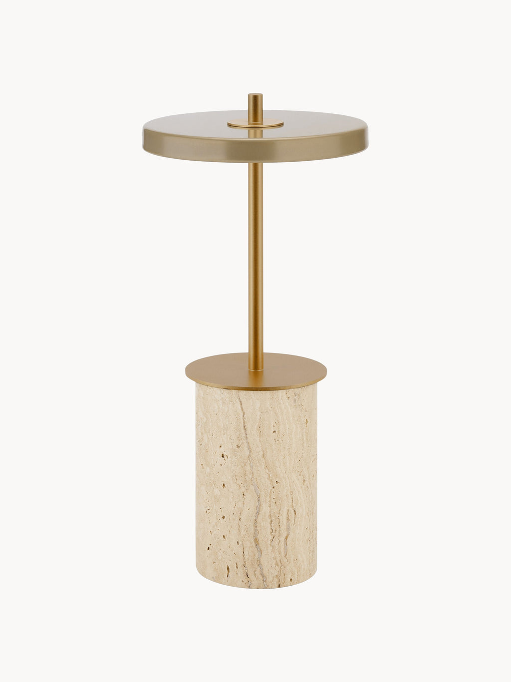 Lampe à poser portable Marc, intensité ajustable - Beige clair, marbré, doré