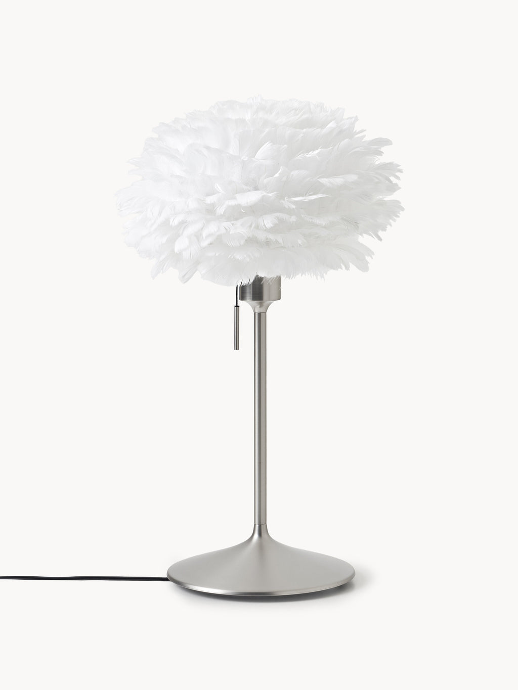 Grande lampe à poser artisanale Corwin - Blanc, argenté