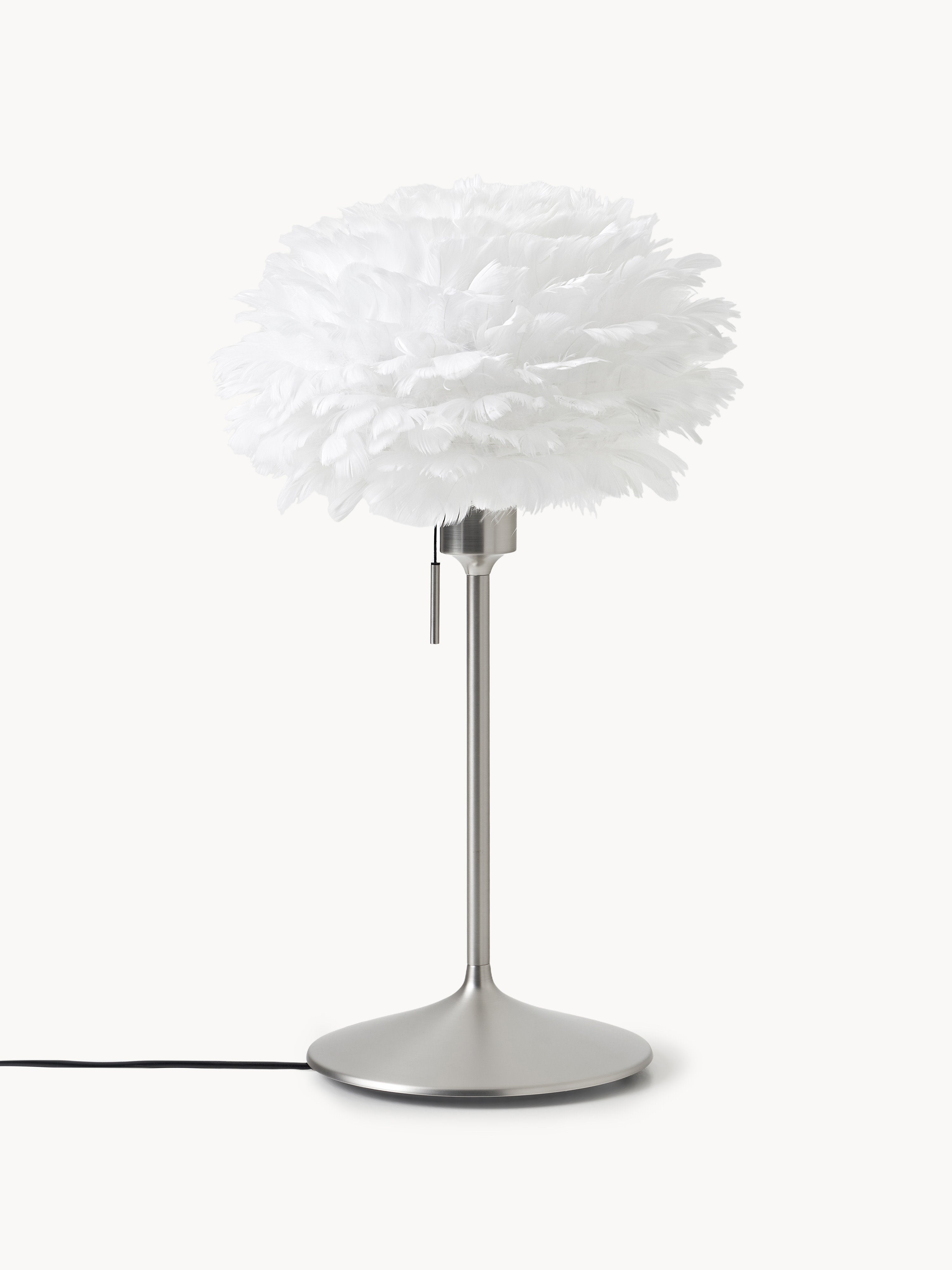 Grande lampe à poser artisanale Corwin - Blanc, argenté