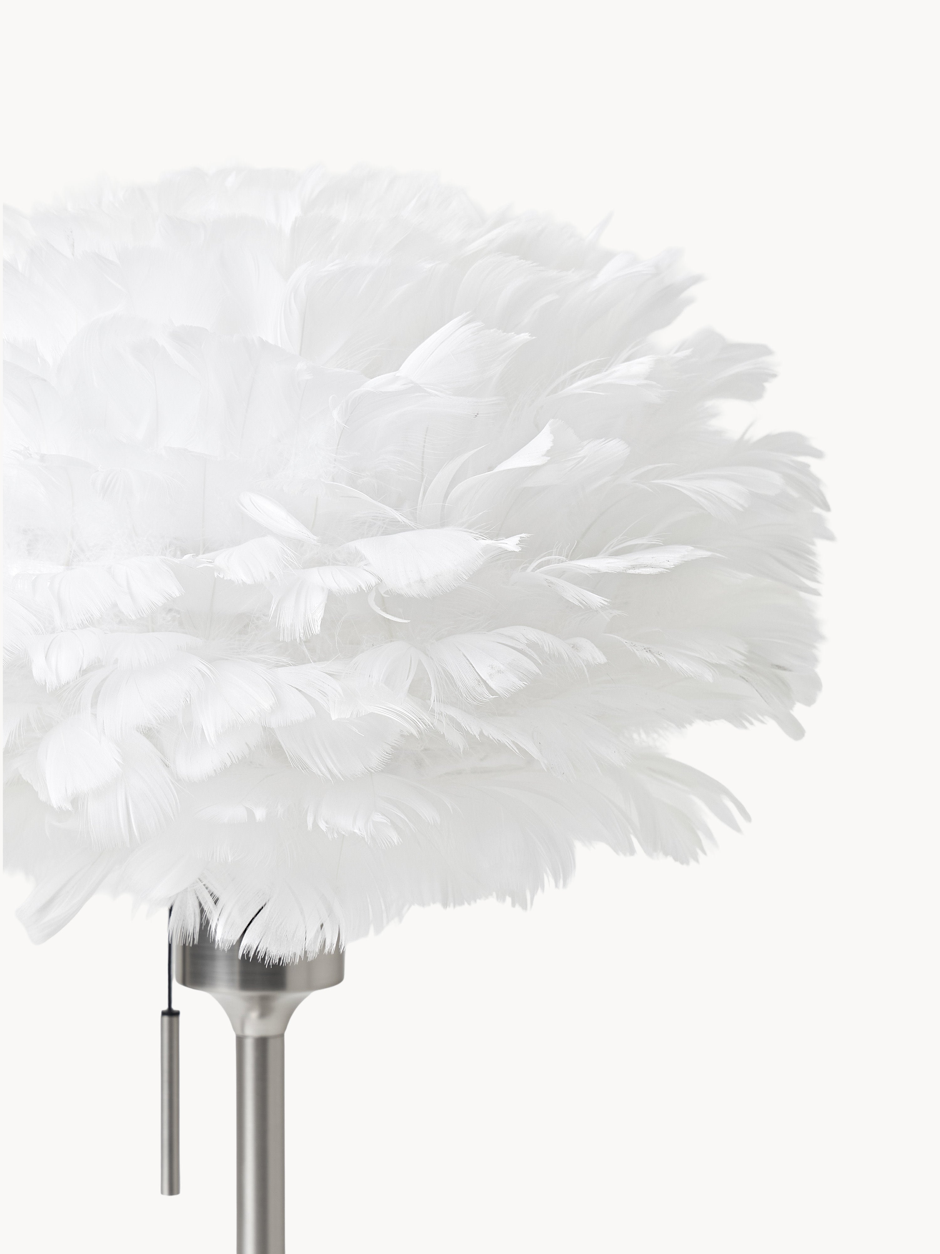 Grande lampe à poser artisanale Corwin - Blanc, argenté