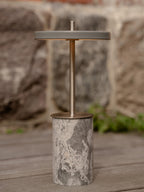 Lampe à poser portable Marc, intensité ajustable - Gris clair, marbré, argenté