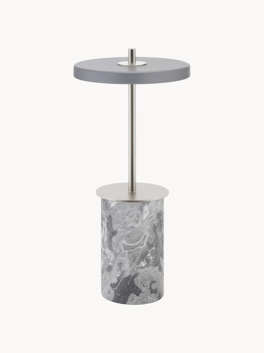 Lampe à poser portable Marc, intensité ajustable - Gris clair, marbré, argenté