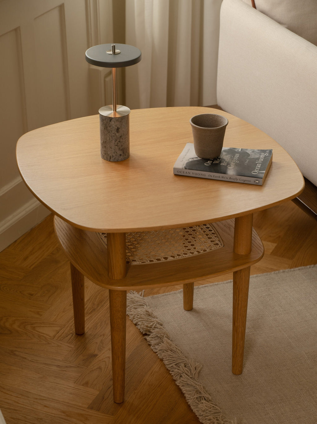 Lampe à poser portable Marc, intensité ajustable - Gris clair, marbré, argenté
