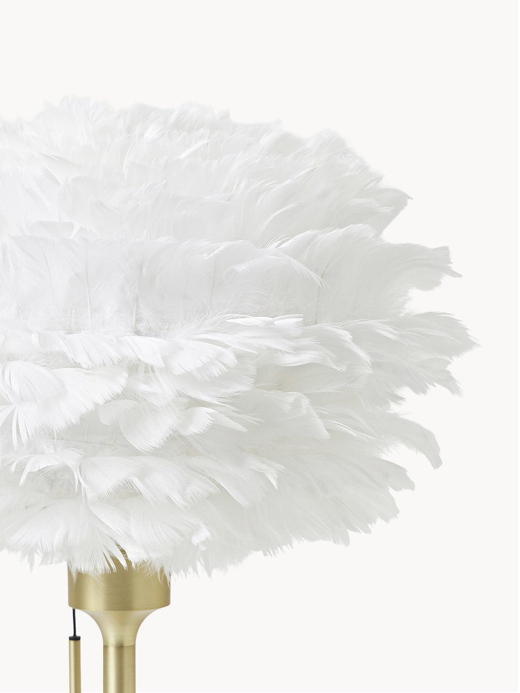 Grande lampe à poser artisanale Corwin - Blanc, doré