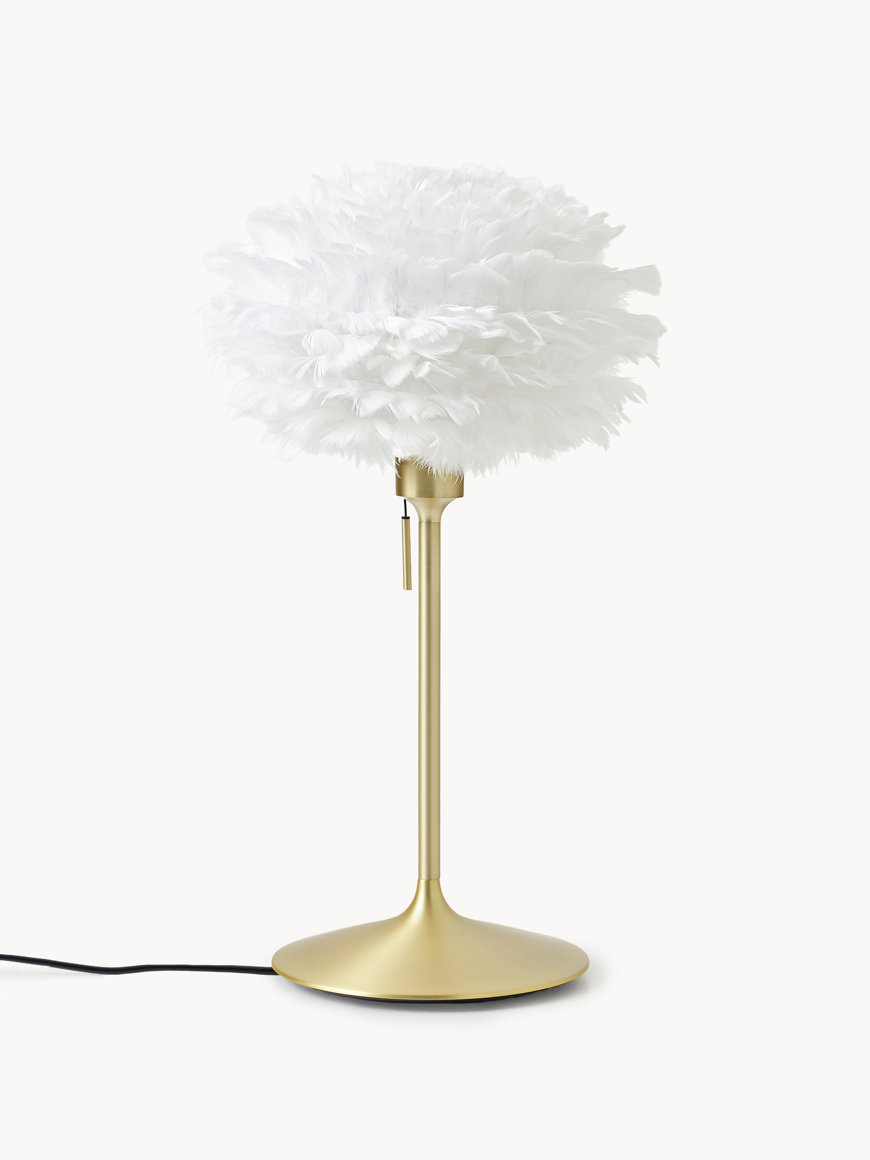 Grande lampe à poser artisanale Corwin - Blanc, doré