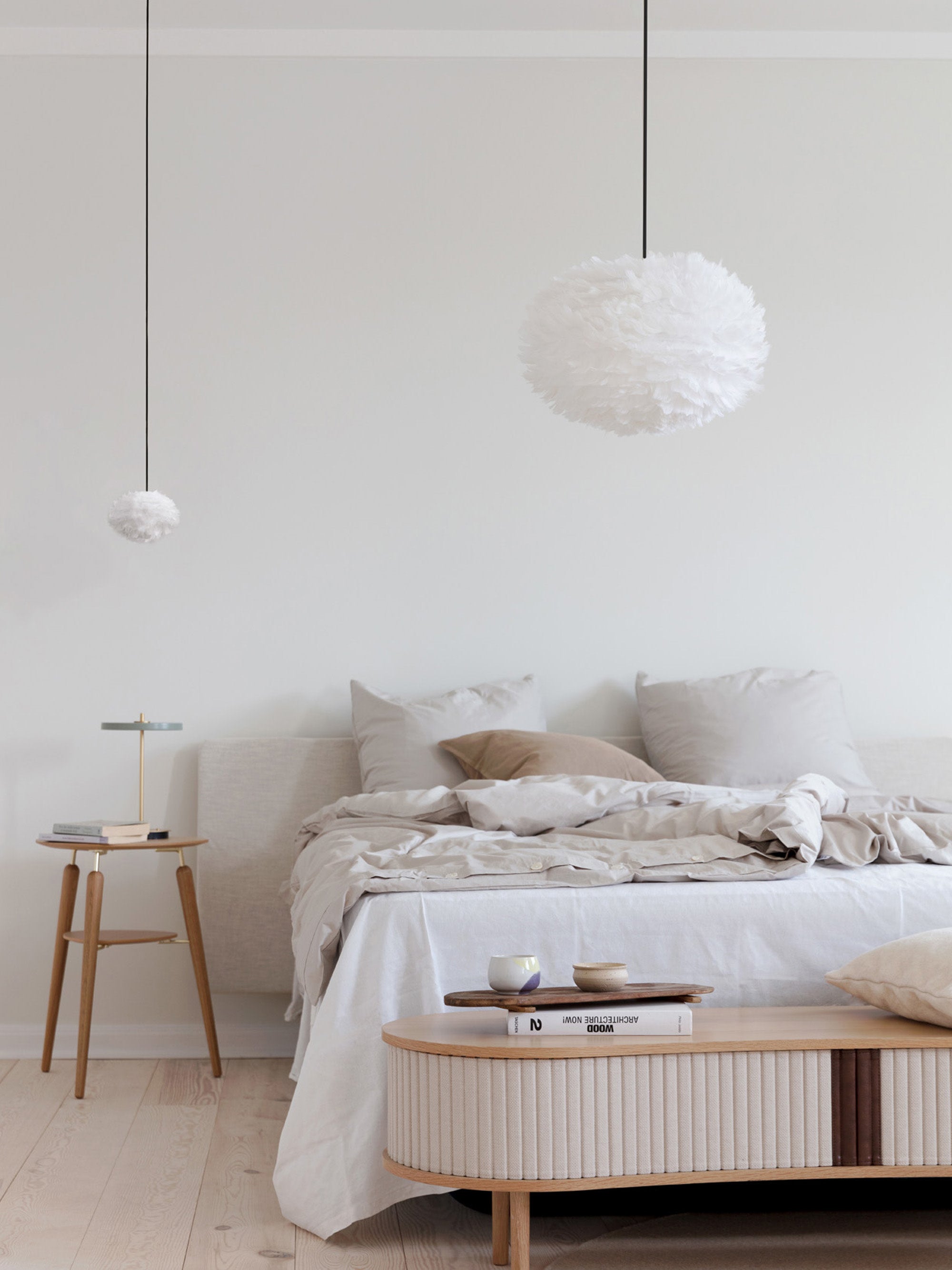 Petite suspension artisanale Oric - Blanc, noir
