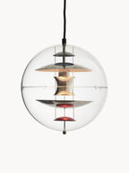 Petite suspension VP Globe Design Ras - Transparent, chrome, rouge, bleu