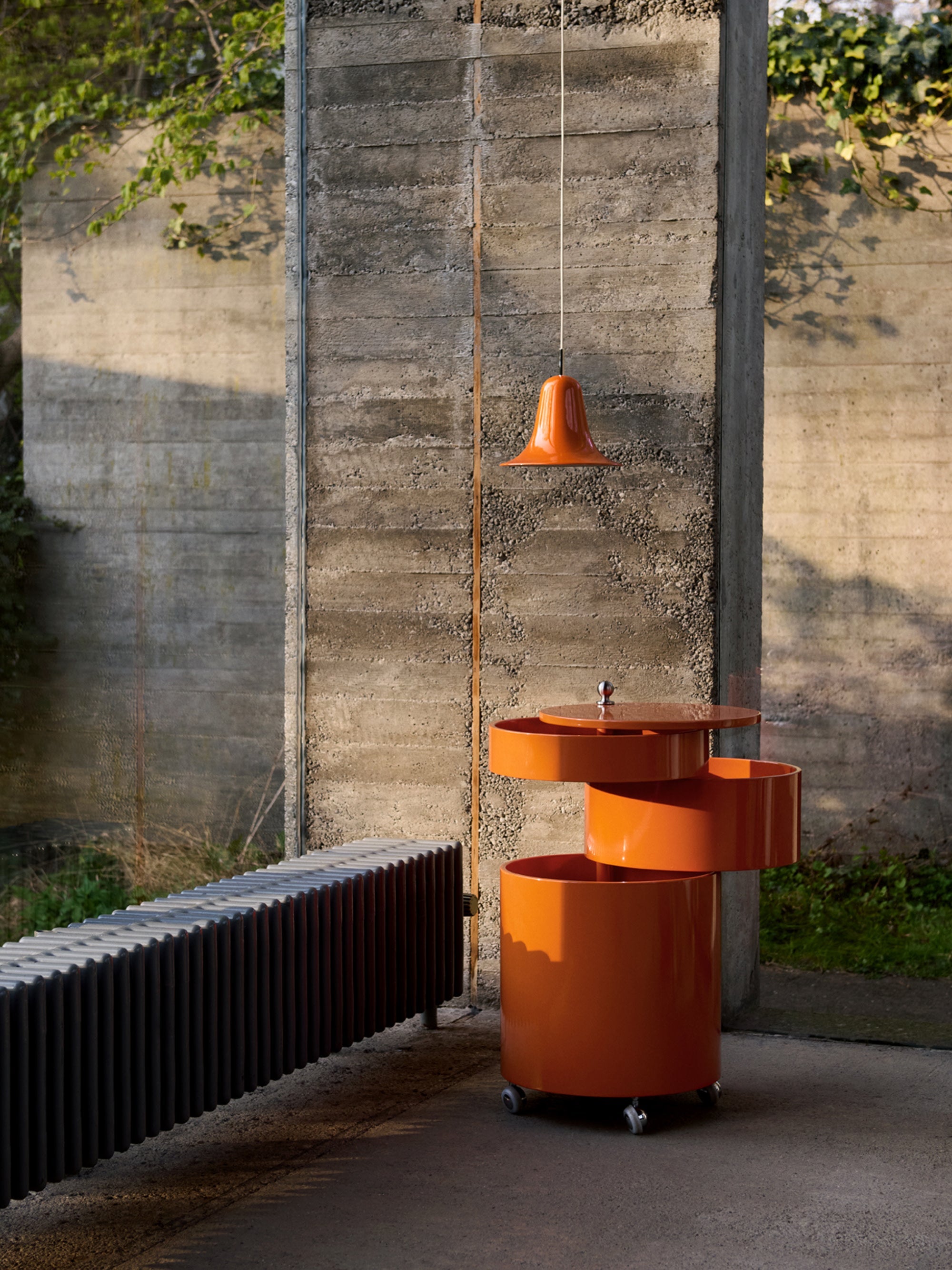 Petite suspension Design Ras - Orange, argenté