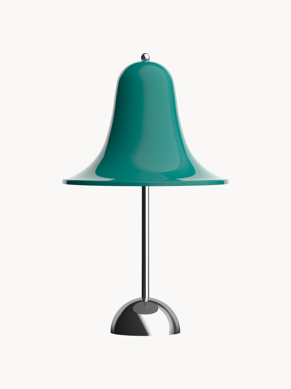 Petite lampe à poser LED Design Ras, intensité ajustable - Bleu pétrole, argenté