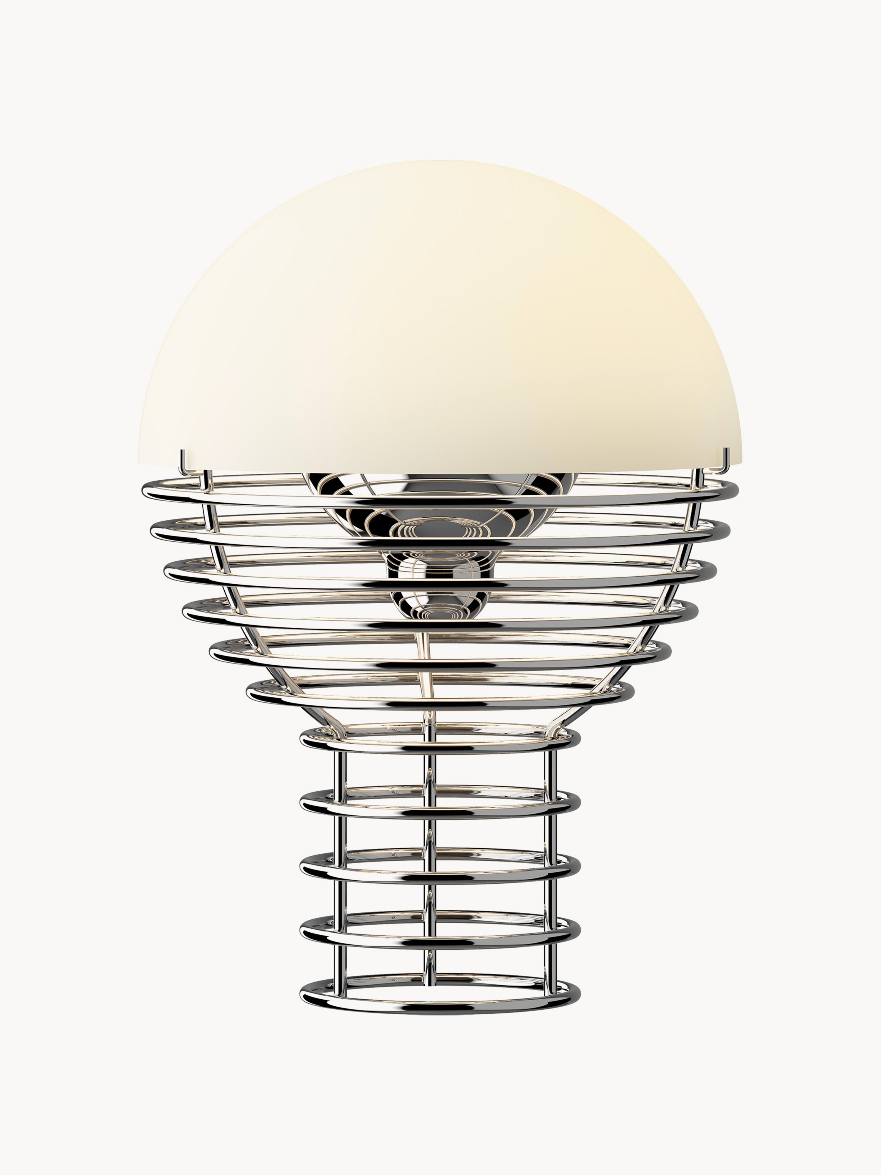 Petite lampe à poser LED à intensité variable Design Ras - Argenté, blanc