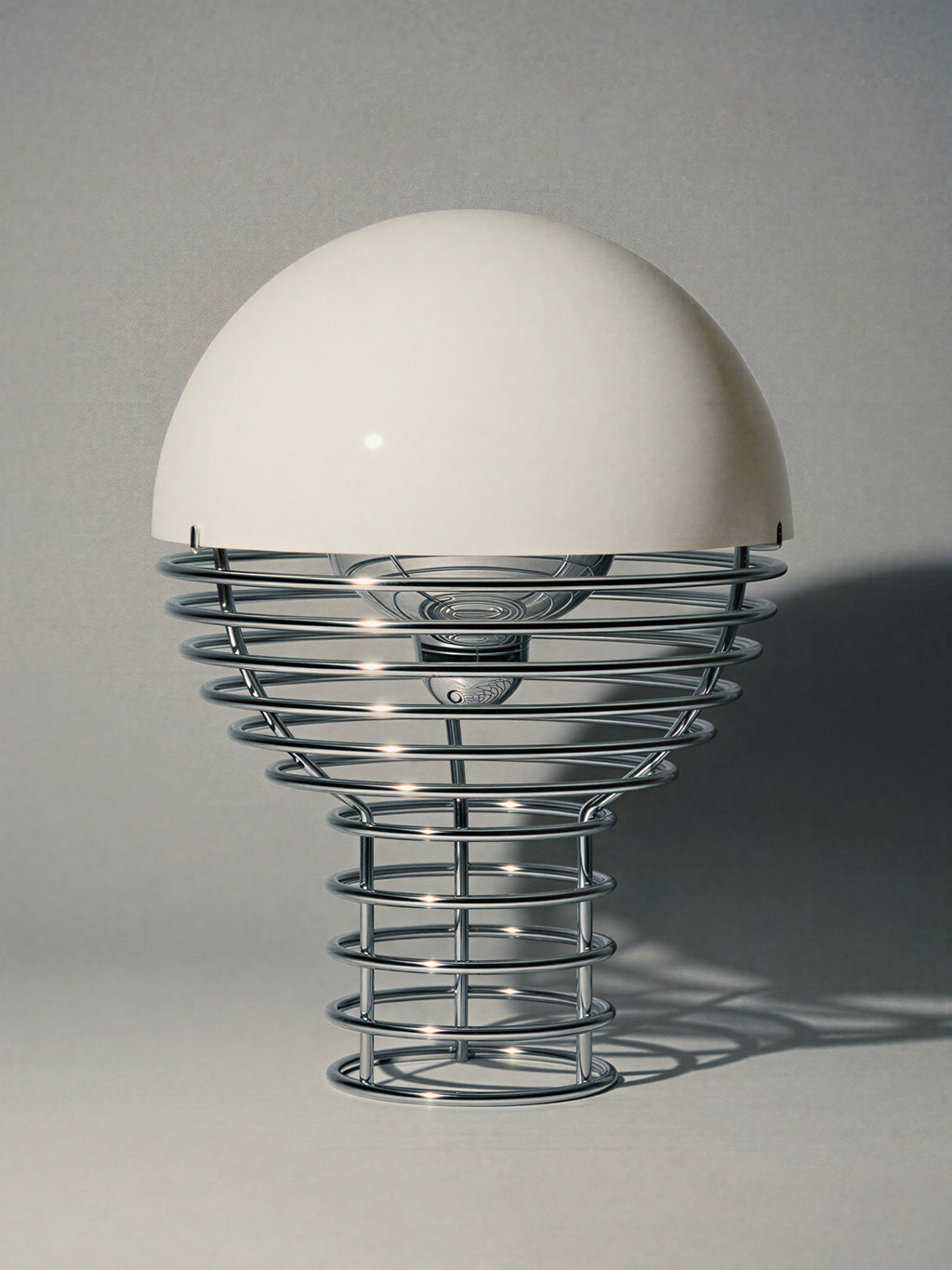 Petite lampe à poser LED à intensité variable Design Ras - Argenté, blanc