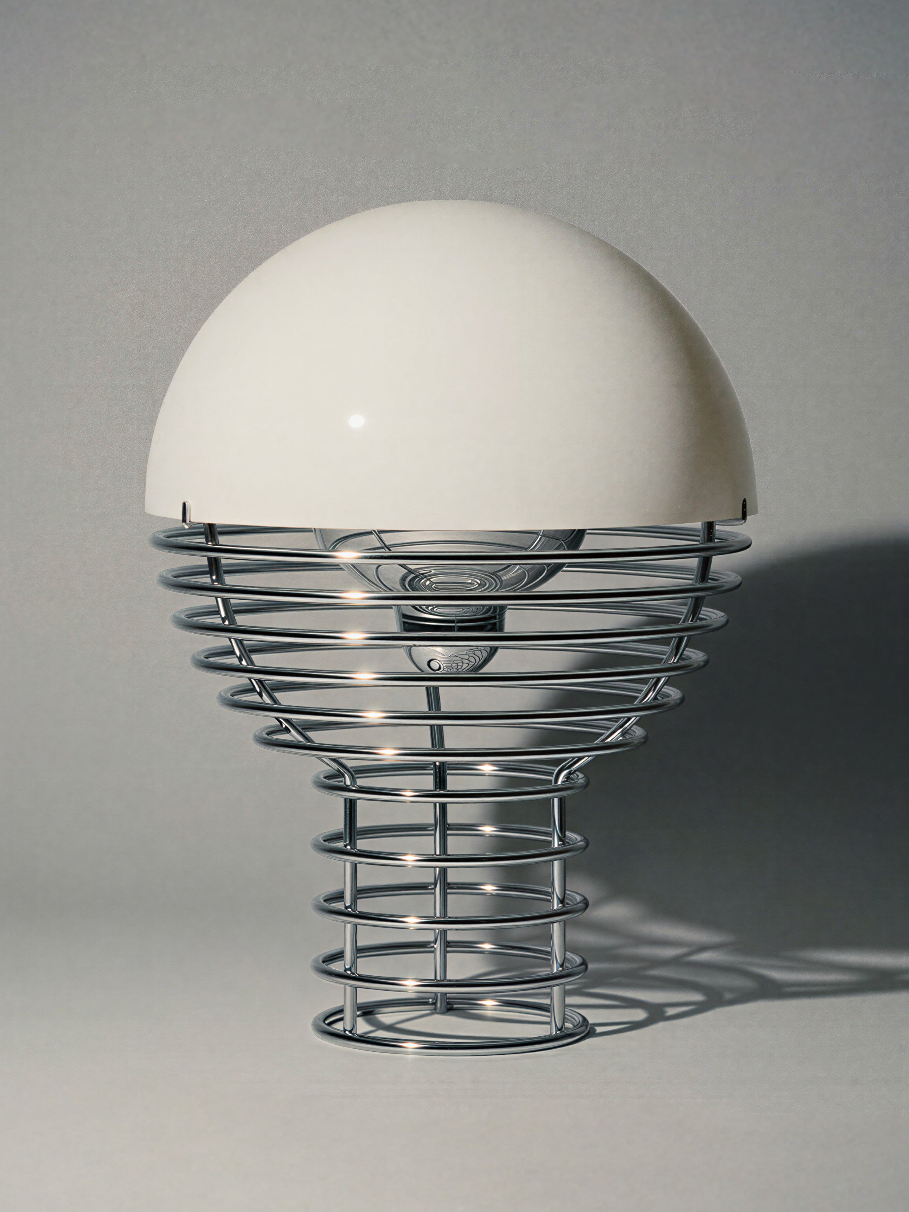 Petite lampe à poser LED à intensité variable Design Ras - Argenté, blanc