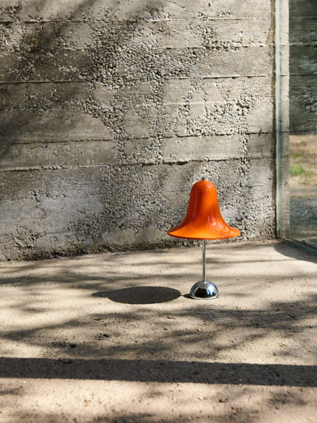 Petite lampe à poser LED Design Ras, intensité ajustable - Orange, argenté