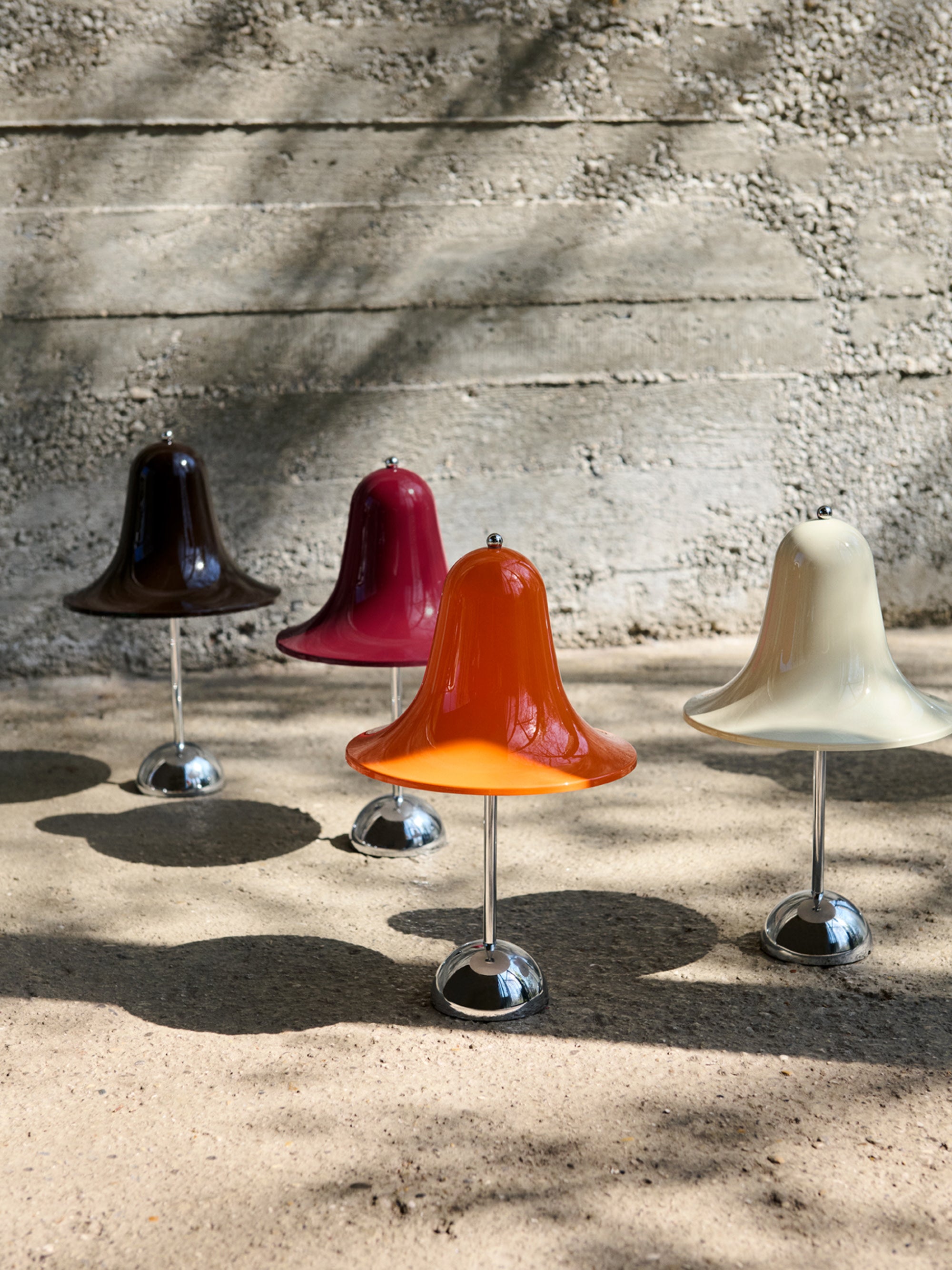 Petite lampe à poser LED Design Ras, intensité ajustable - Orange, argenté