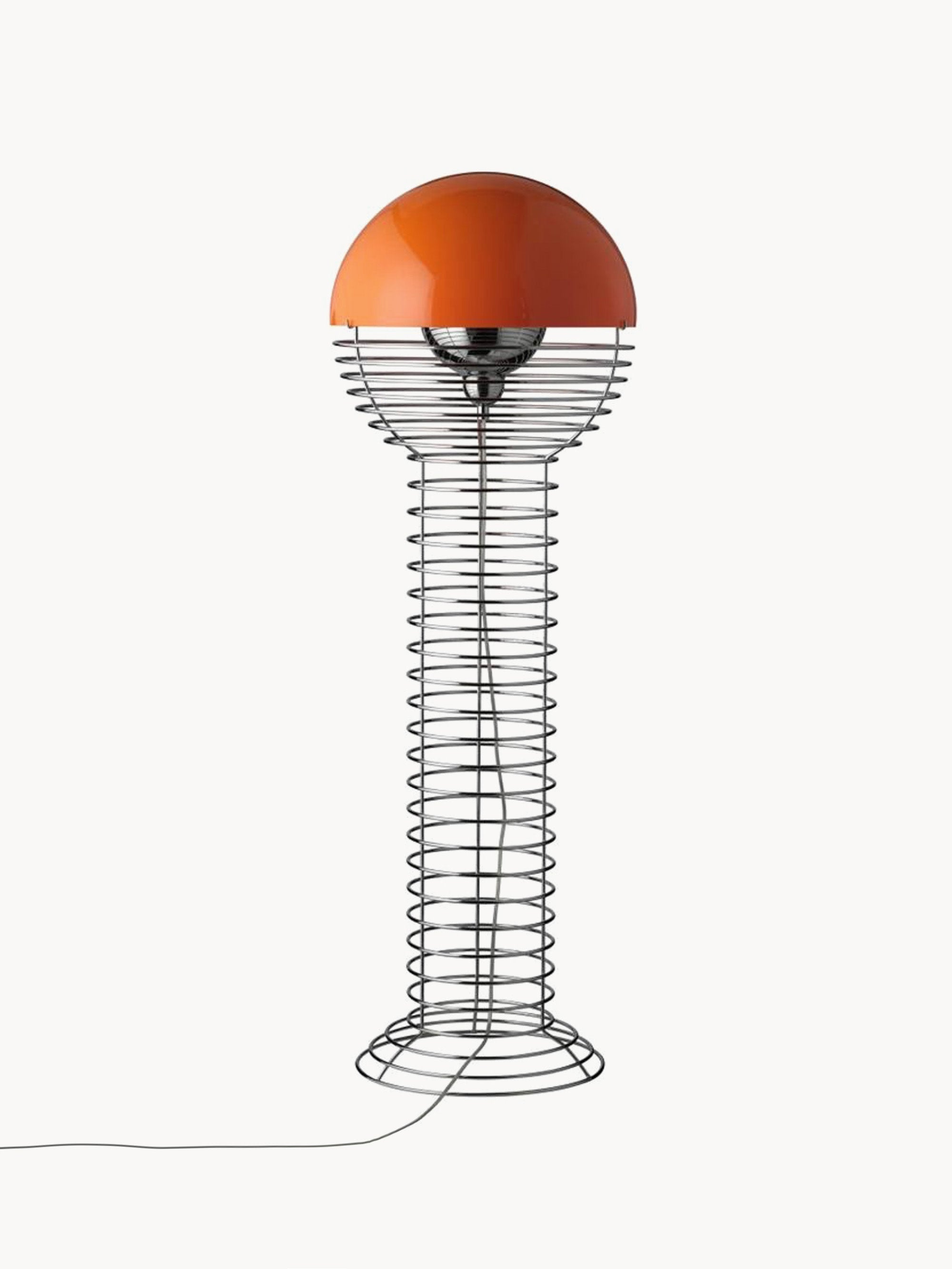 Lampadaire Wire Design Ras - Argenté, orange