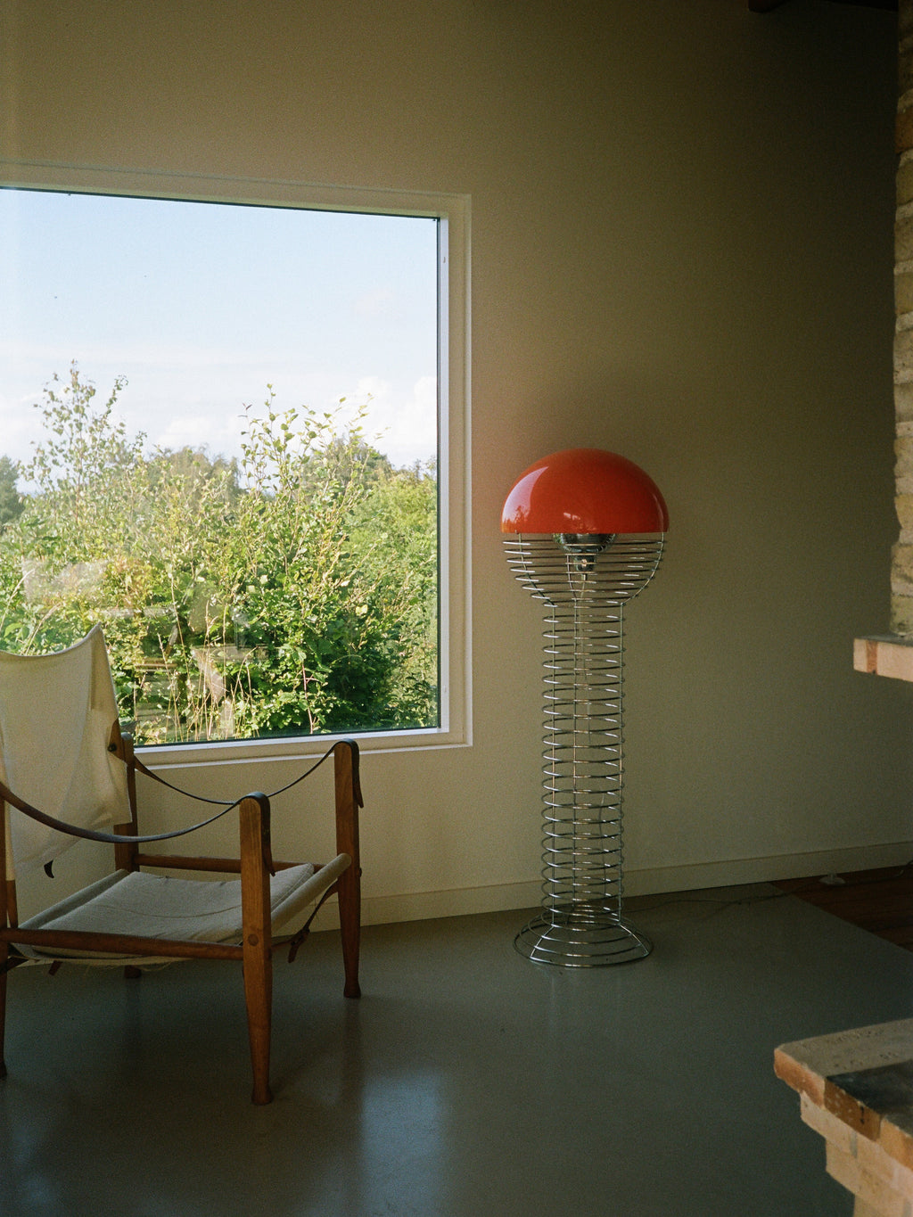 Lampadaire Wire Design Ras - Argenté, orange