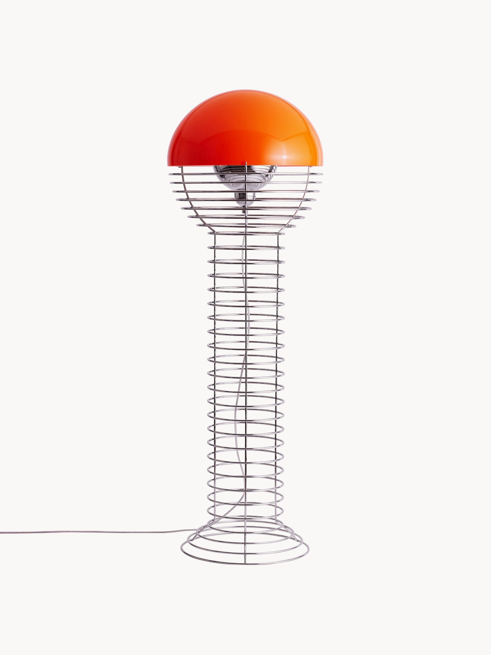 Lampadaire Wire Design Ras - Argenté, orange