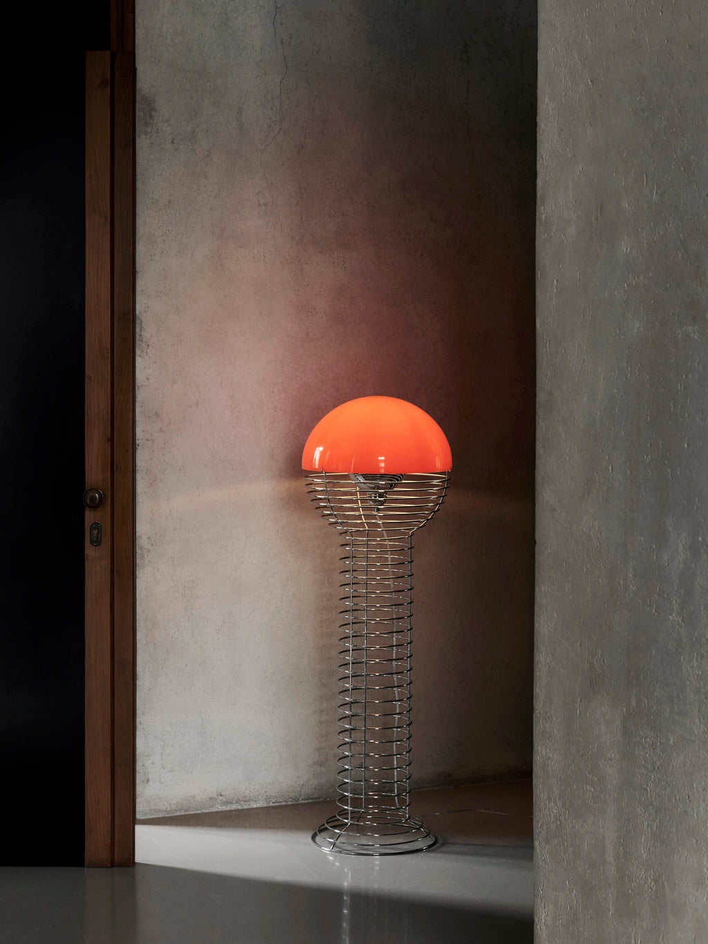 Lampadaire Wire Design Ras - Argenté, orange