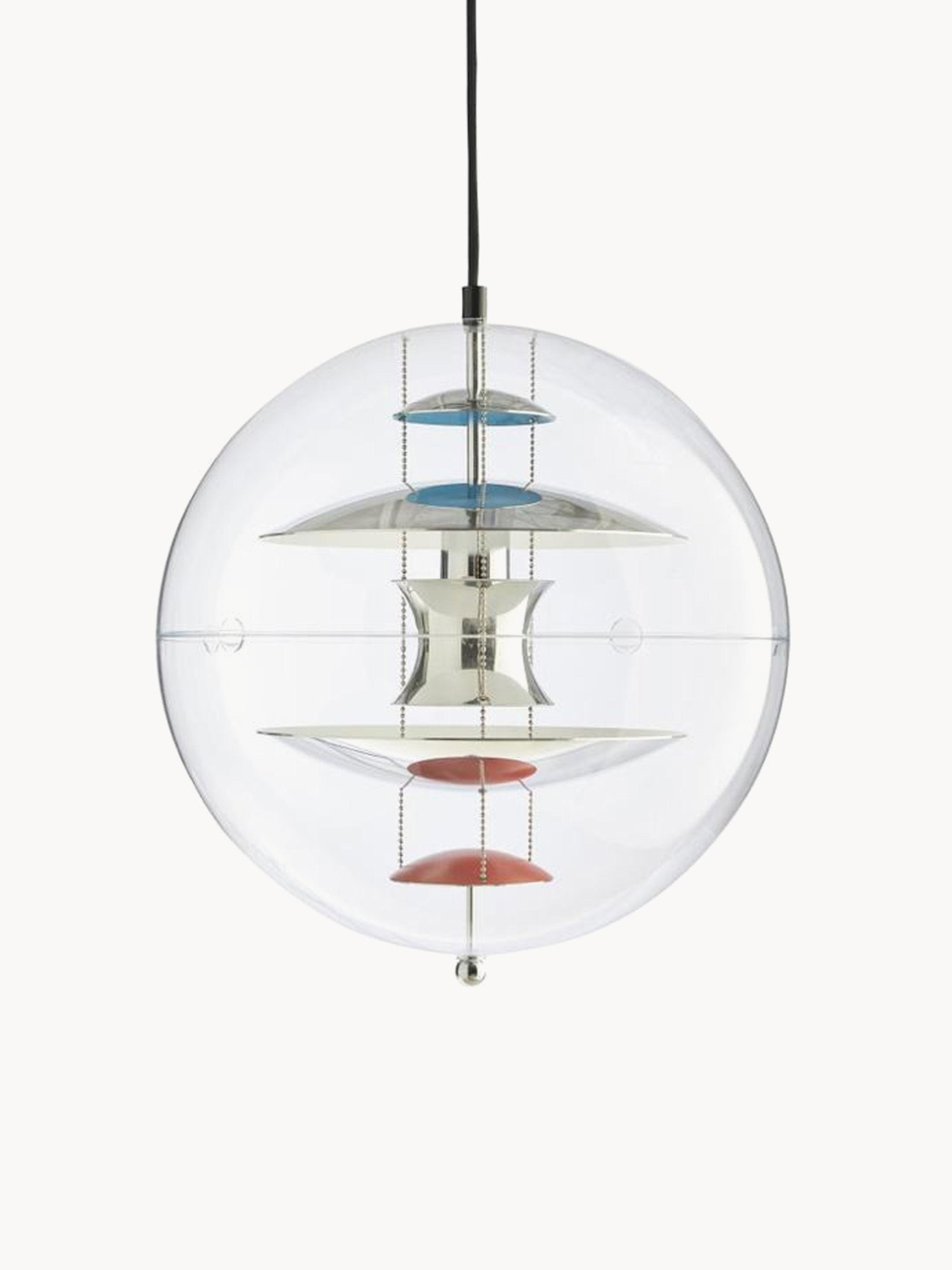 Suspension VP Globe Design Ras - Transparent, chrome, rouge, bleu