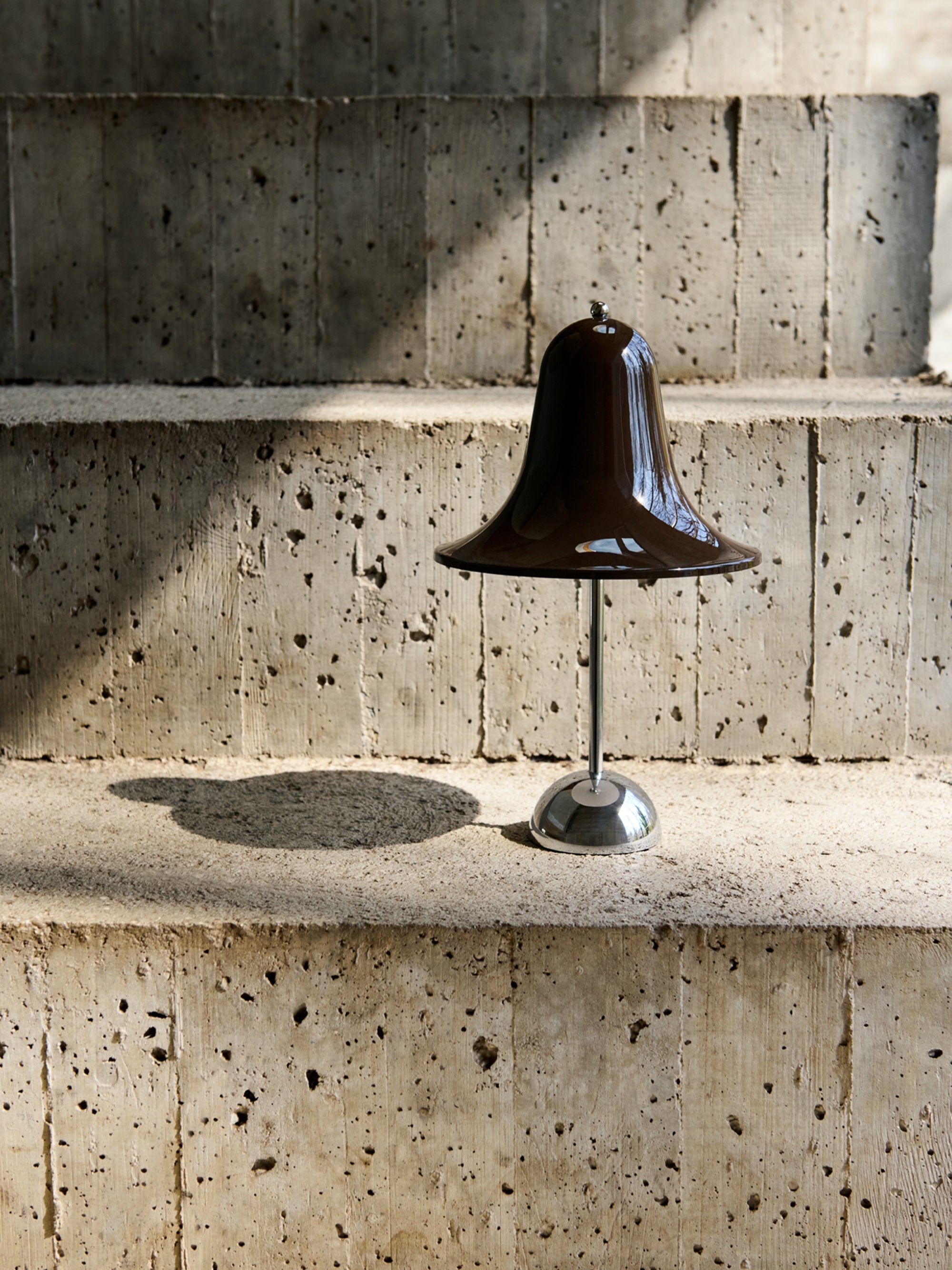 Petite lampe à poser LED Design Ras, intensité ajustable - Brun foncé, argenté