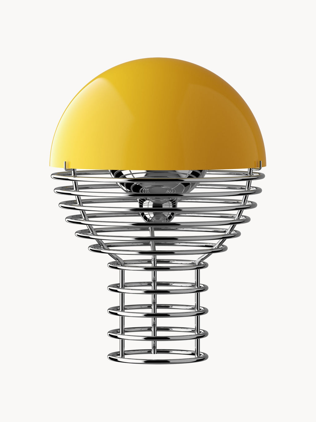 Petite lampe à poser LED à intensité variable Design Ras - Argenté, jaune soleil