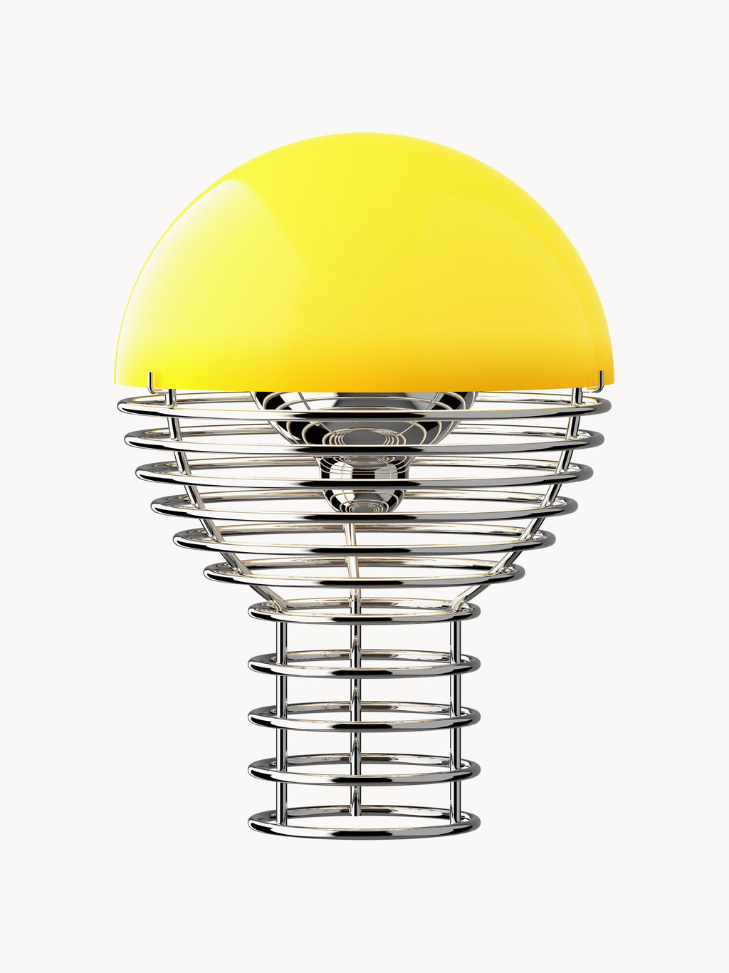 Petite lampe à poser LED à intensité variable Design Ras - Argenté, jaune soleil