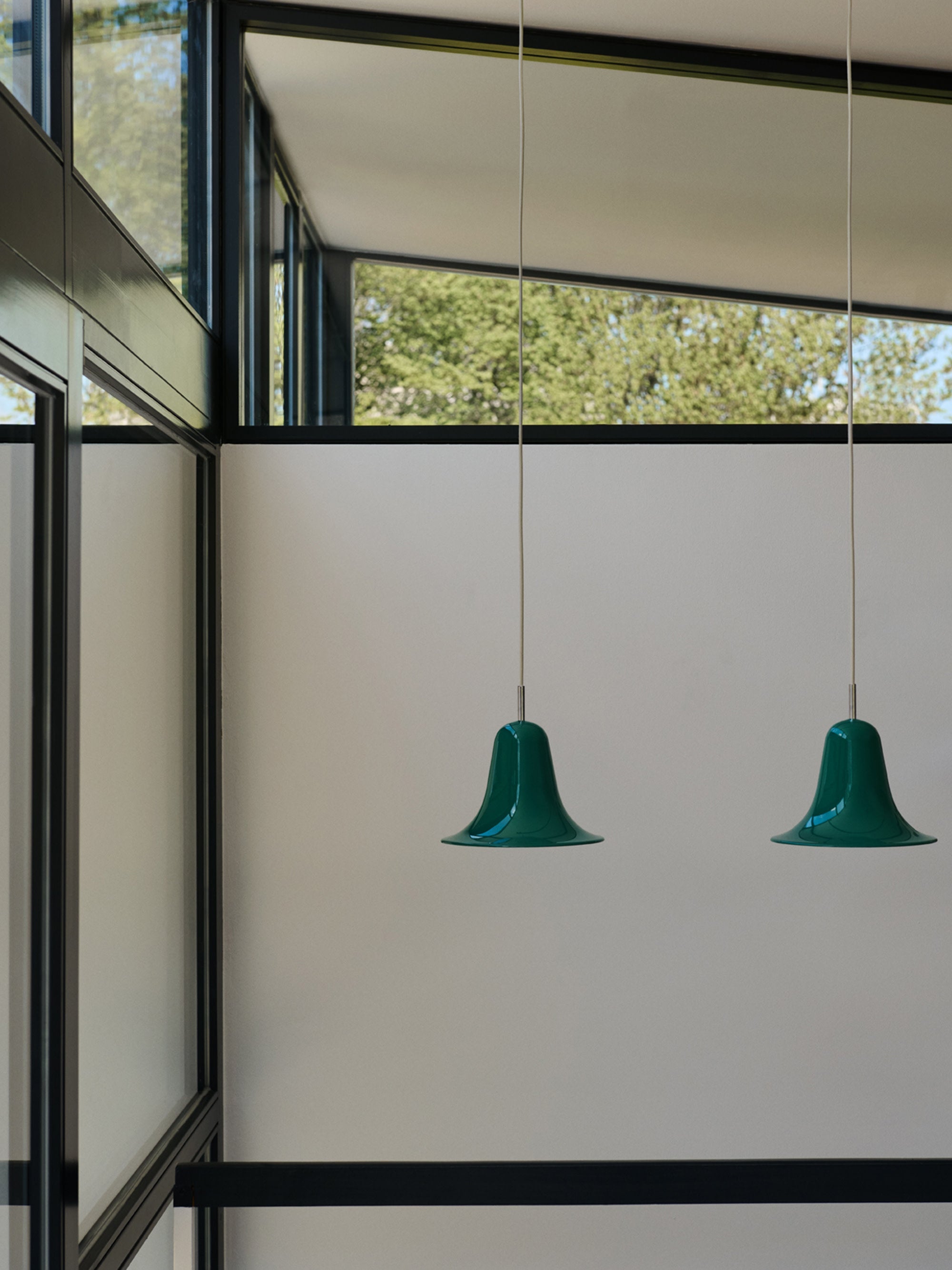 Petite suspension Design Ras - Bleu pétrole, argenté