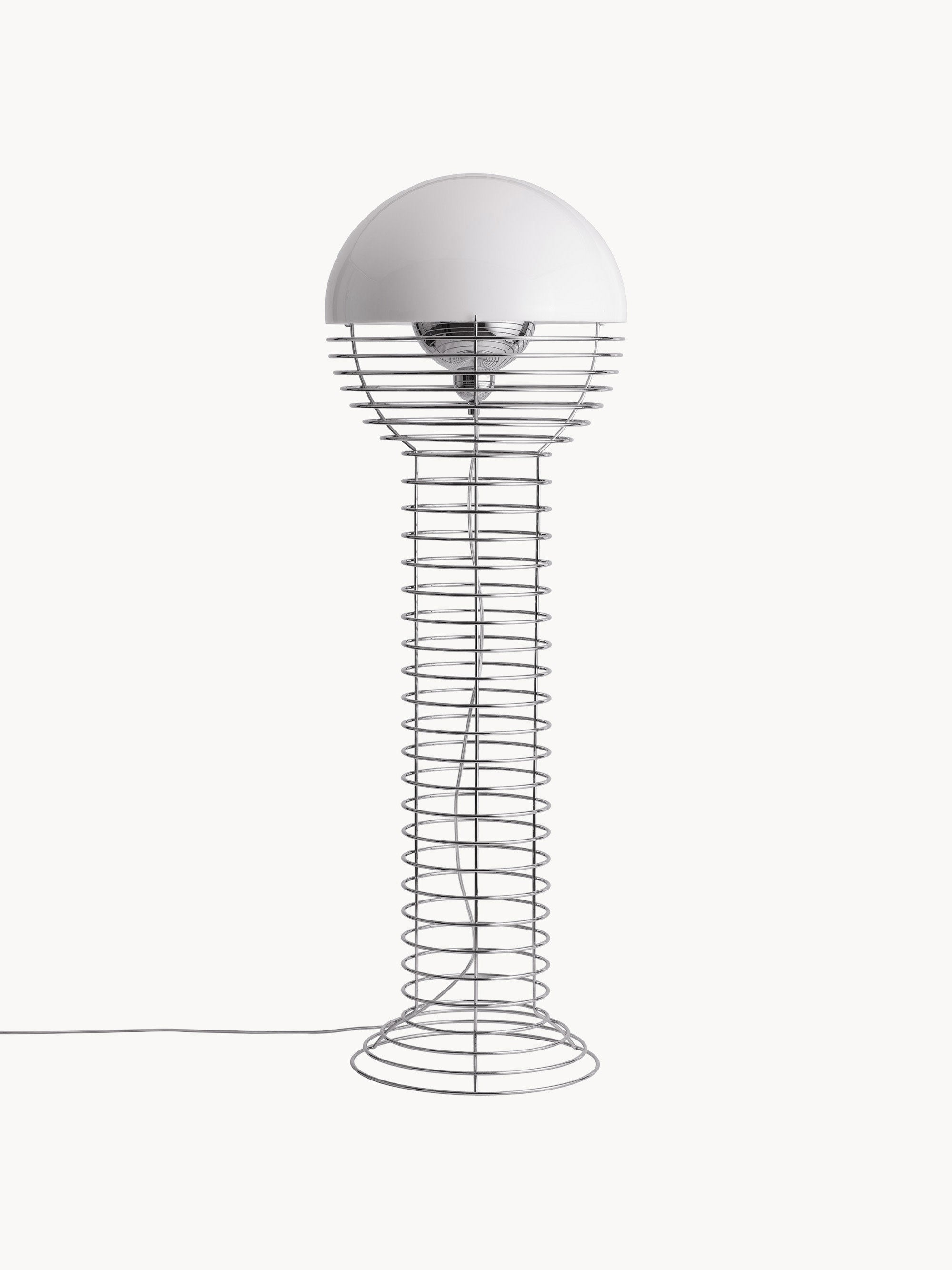 Lampadaire Wire Design Ras - Argenté, blanc