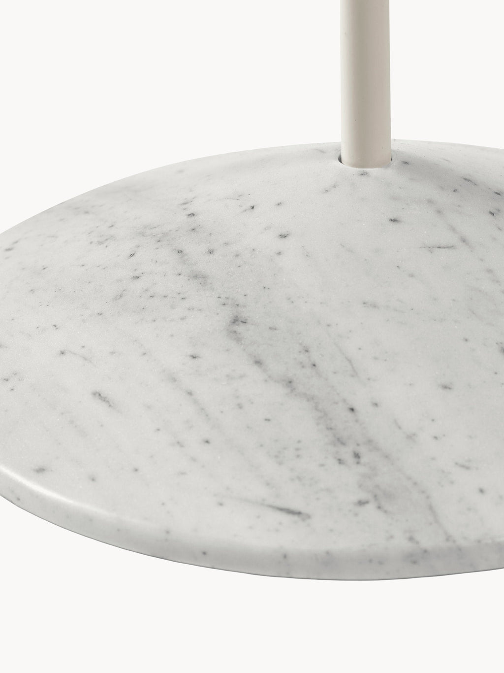 Lampadaire arc fait main avec pied en marbre Liekki - Blanc, blanc cassé, gris clair, marbré