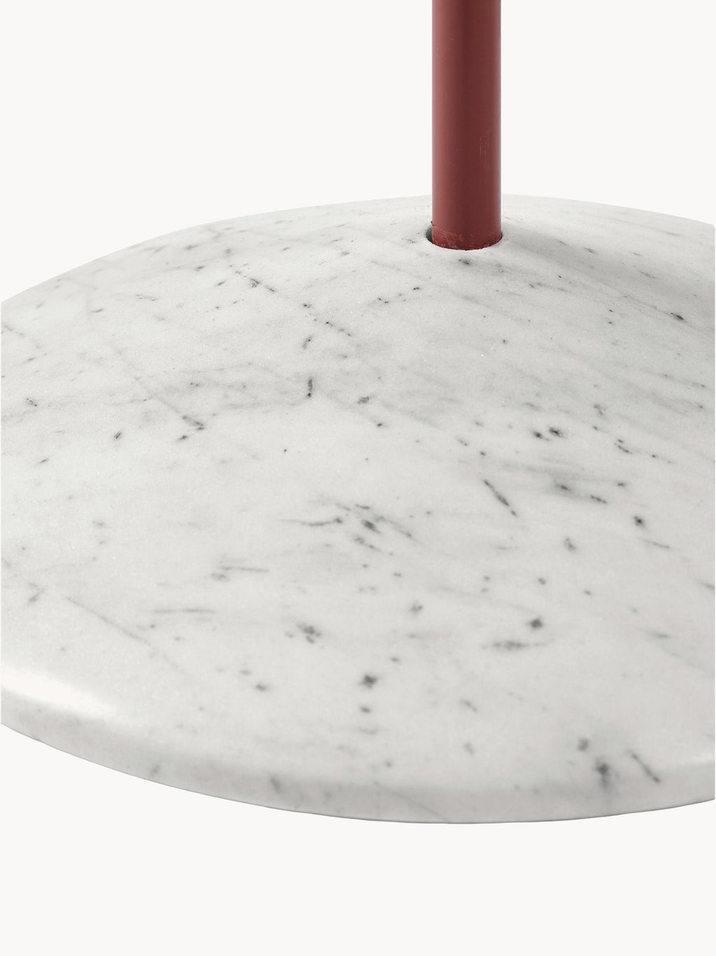 Lampadaire arc fait main avec pied en marbre Liekki - Blanc, rouge rouille, gris clair, marbré